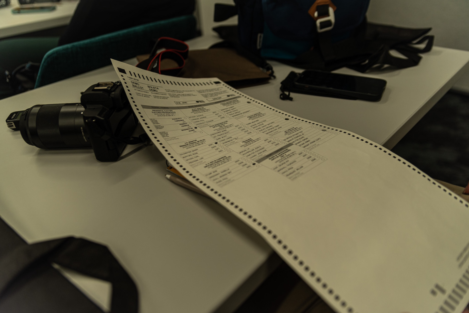 This photo shows a copy of a demo ballot from Maricopa County.