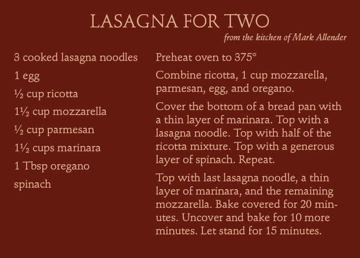 Lasagna for Two