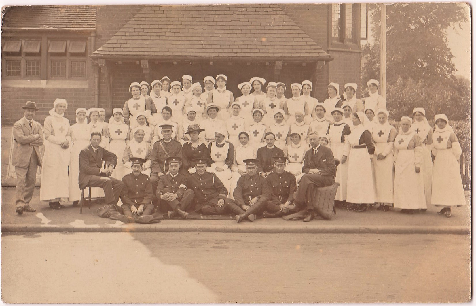 Budworth Hall when it was being used as a Red Cross Hospital during WWI