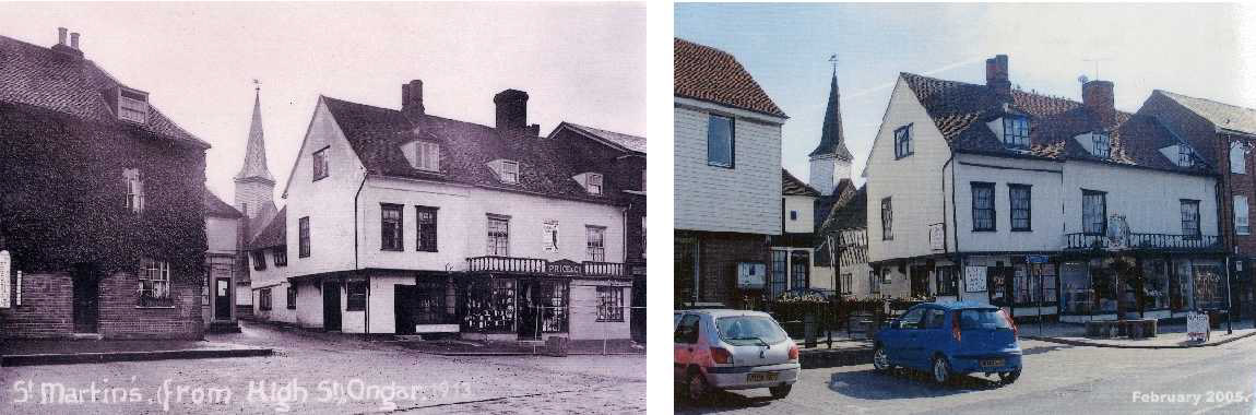 11th Century St Martin's church is at the centre of both photographs.