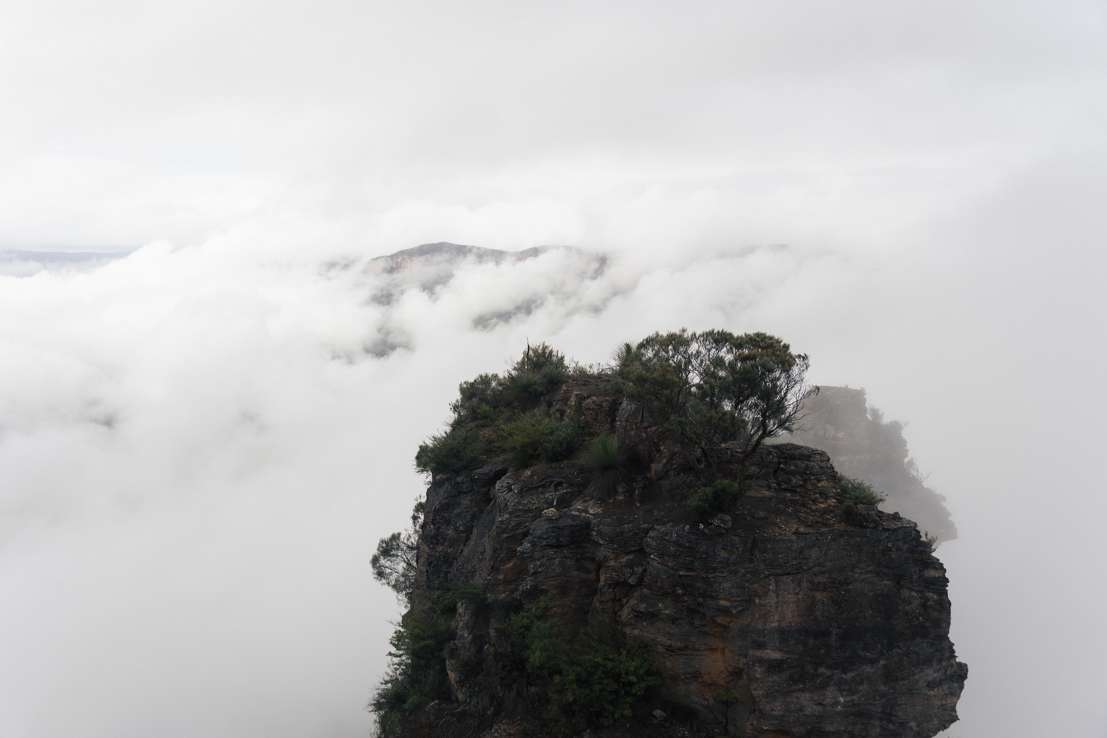We had gone on a day trip to areas around the Blue Mountains. This place has three cliffs named the "three sisters". Two of them are visible in this picture.