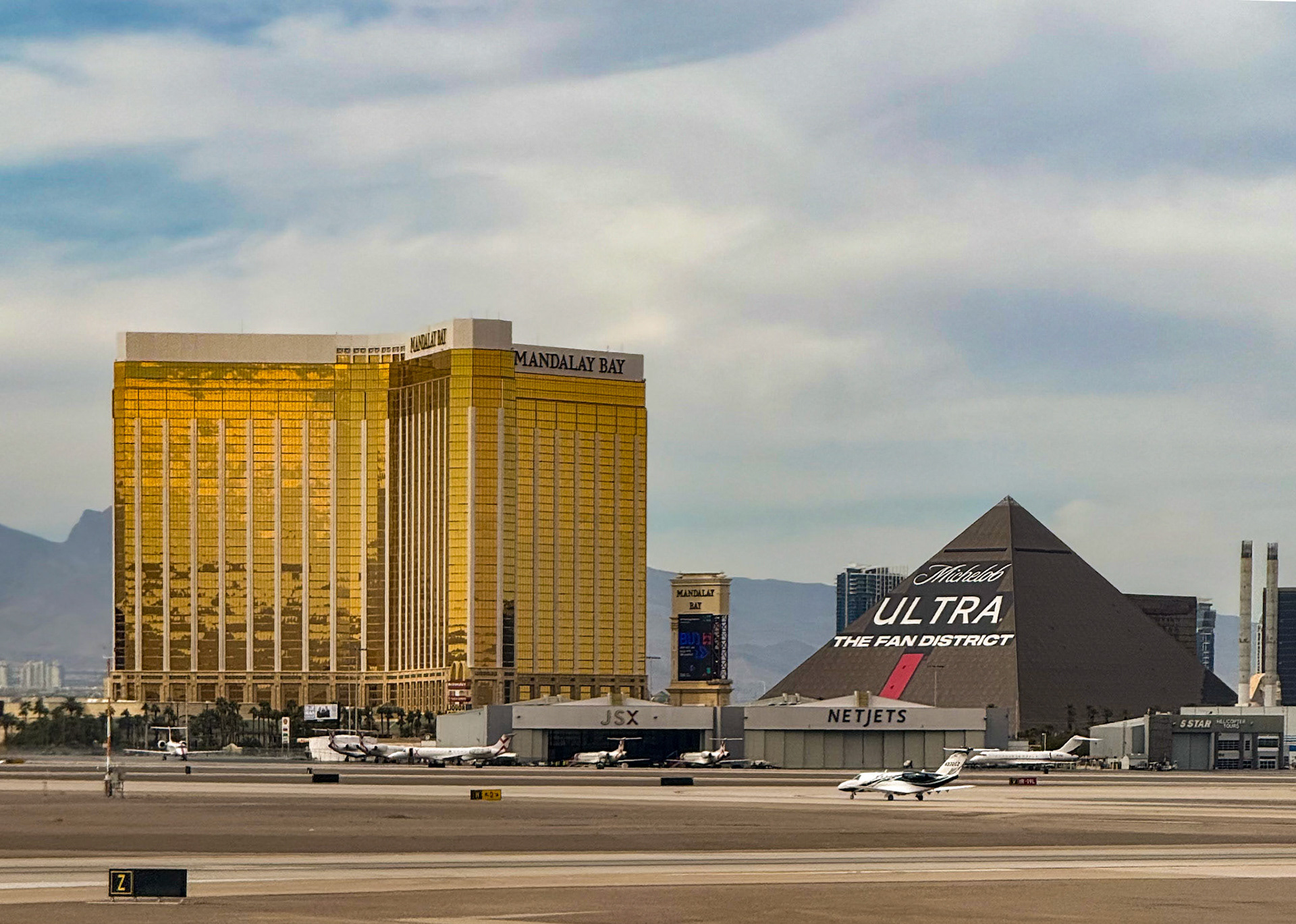 A view of the two places I was mostly at from the airport runway.