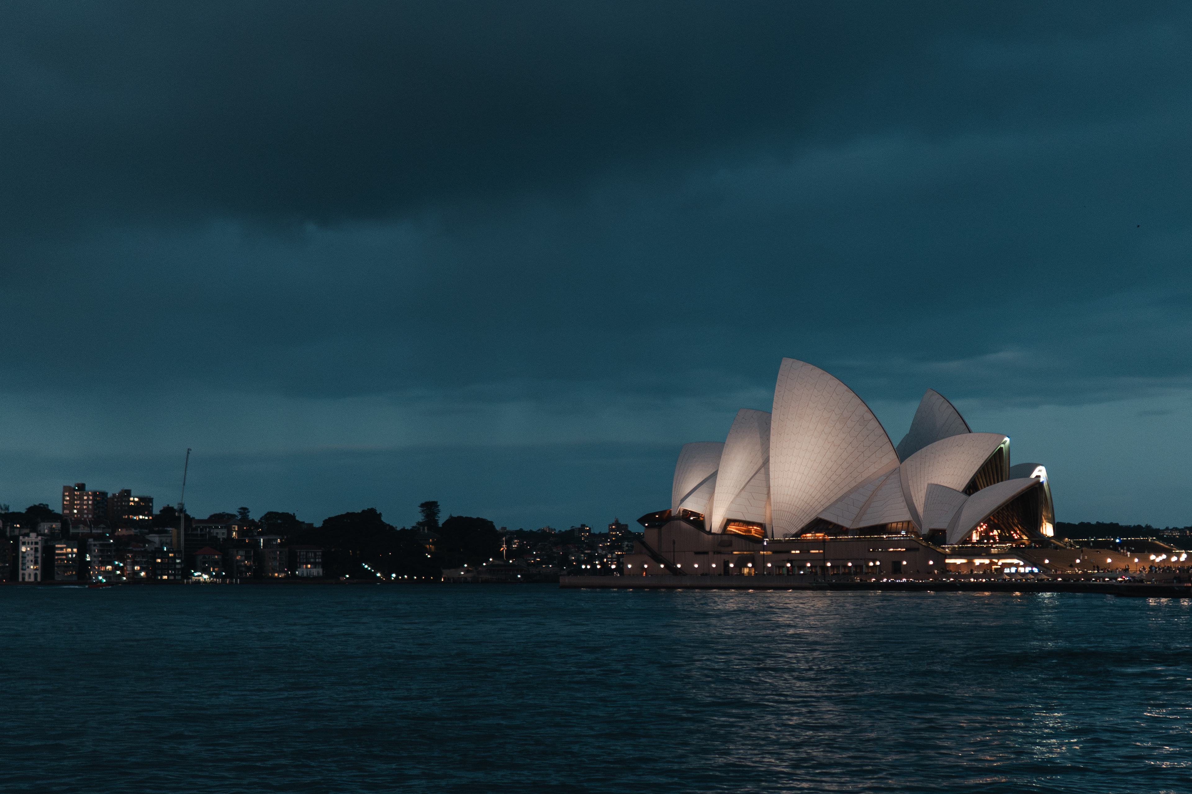 One of my most beautiful captures. The "blue hour" contrasts very well with the evening lights on the Opera House.