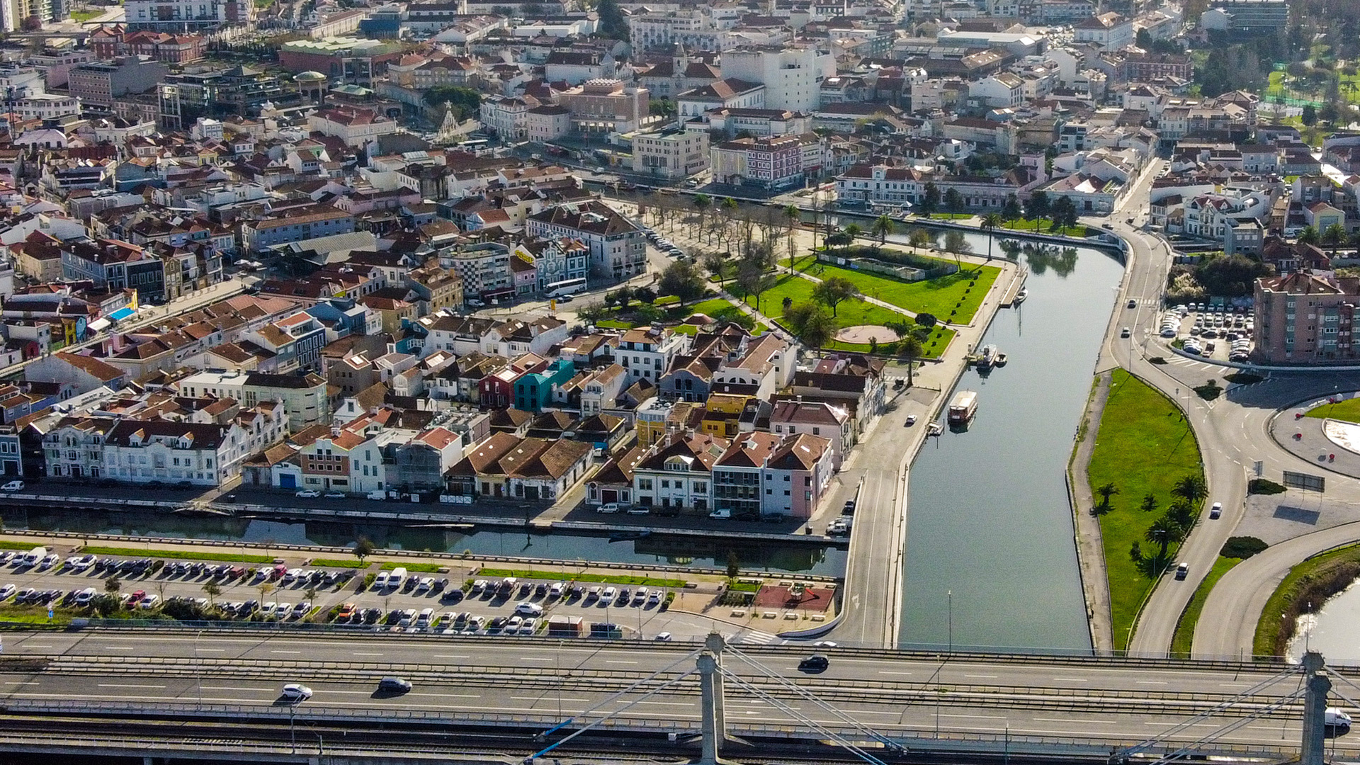 Fotografia aerea da cidade de Aveiro
