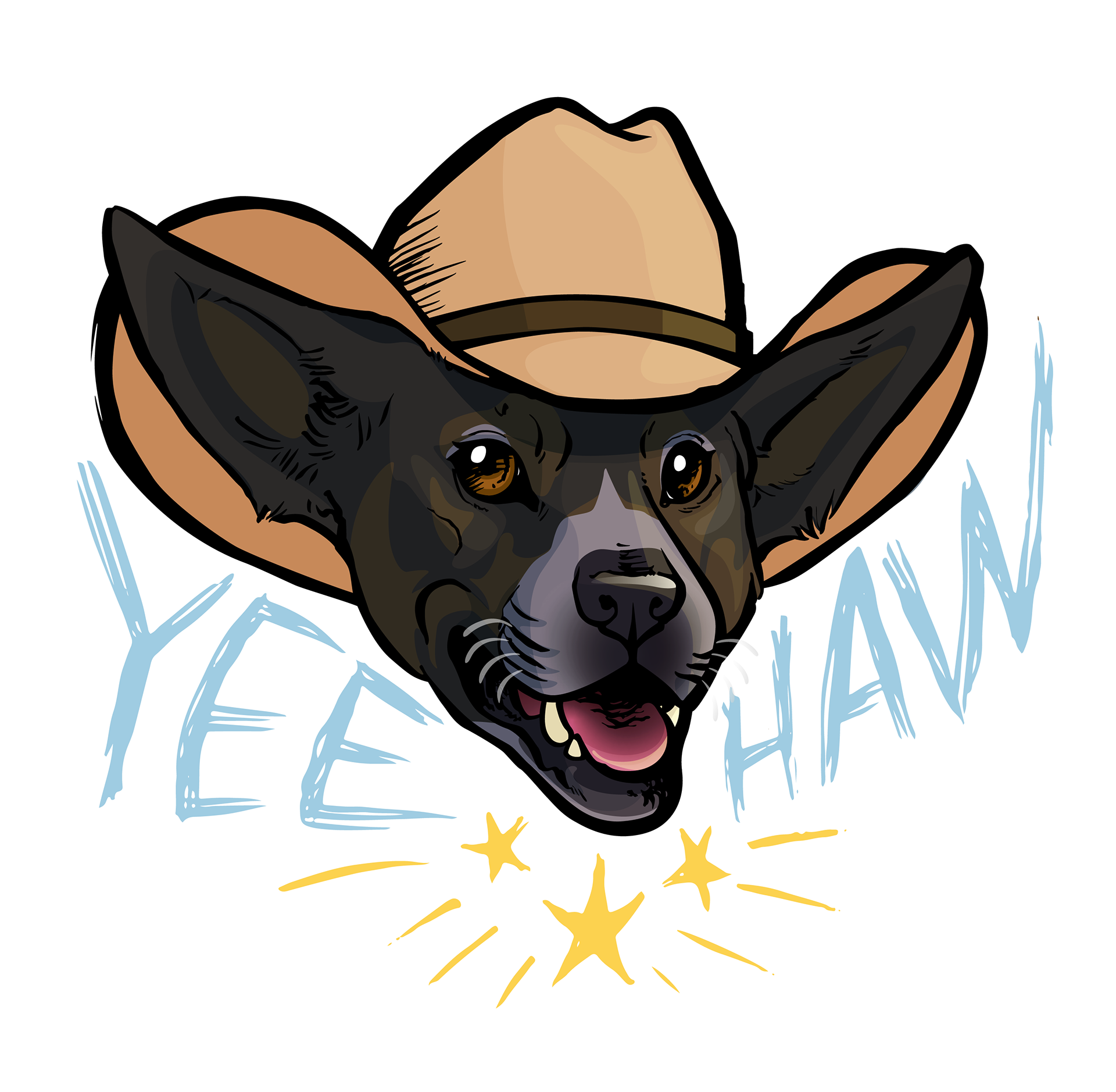 Lupine. Pet portrait printed as a sticker. 2022.