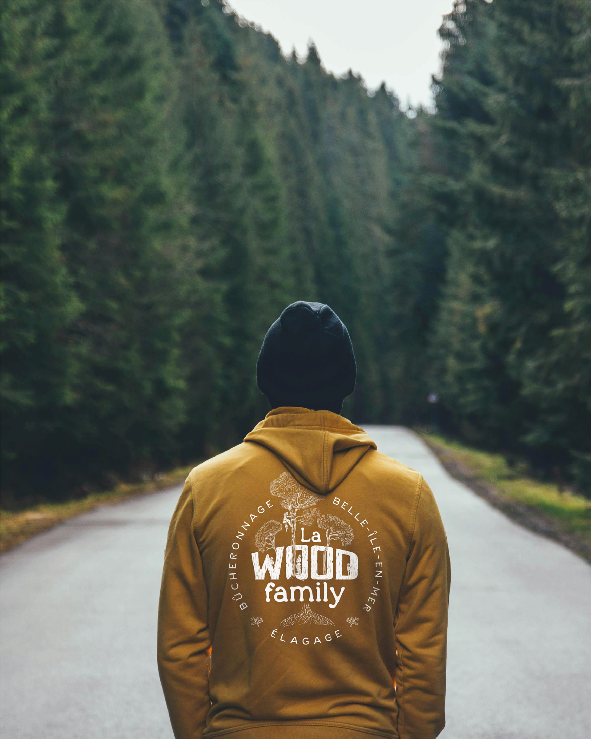 Habillage Sweat à capuche avec le logo pour une société d'arboristes-grimpeurs