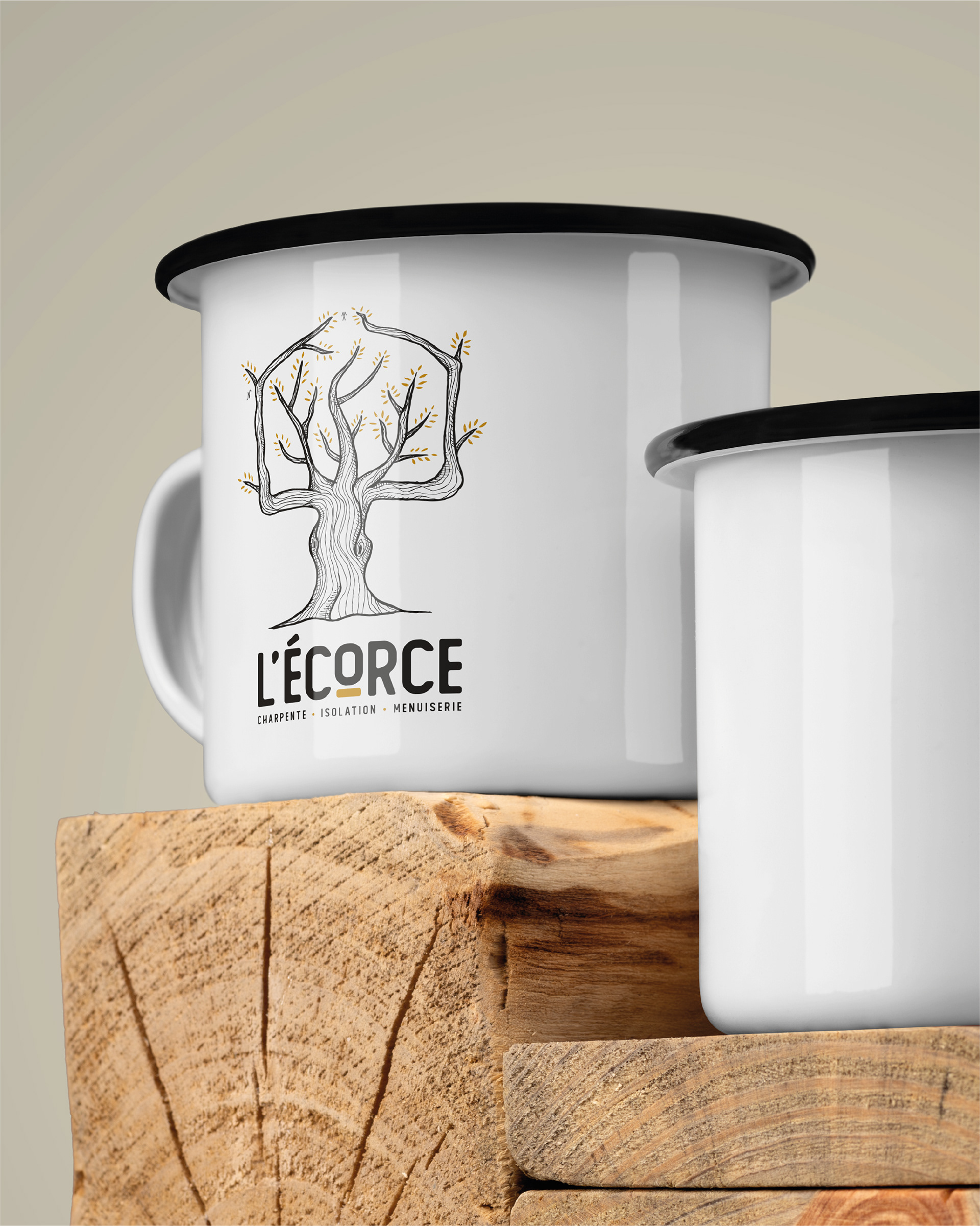 Marquage mug, Logo et Identité visuelle pour un charpentier