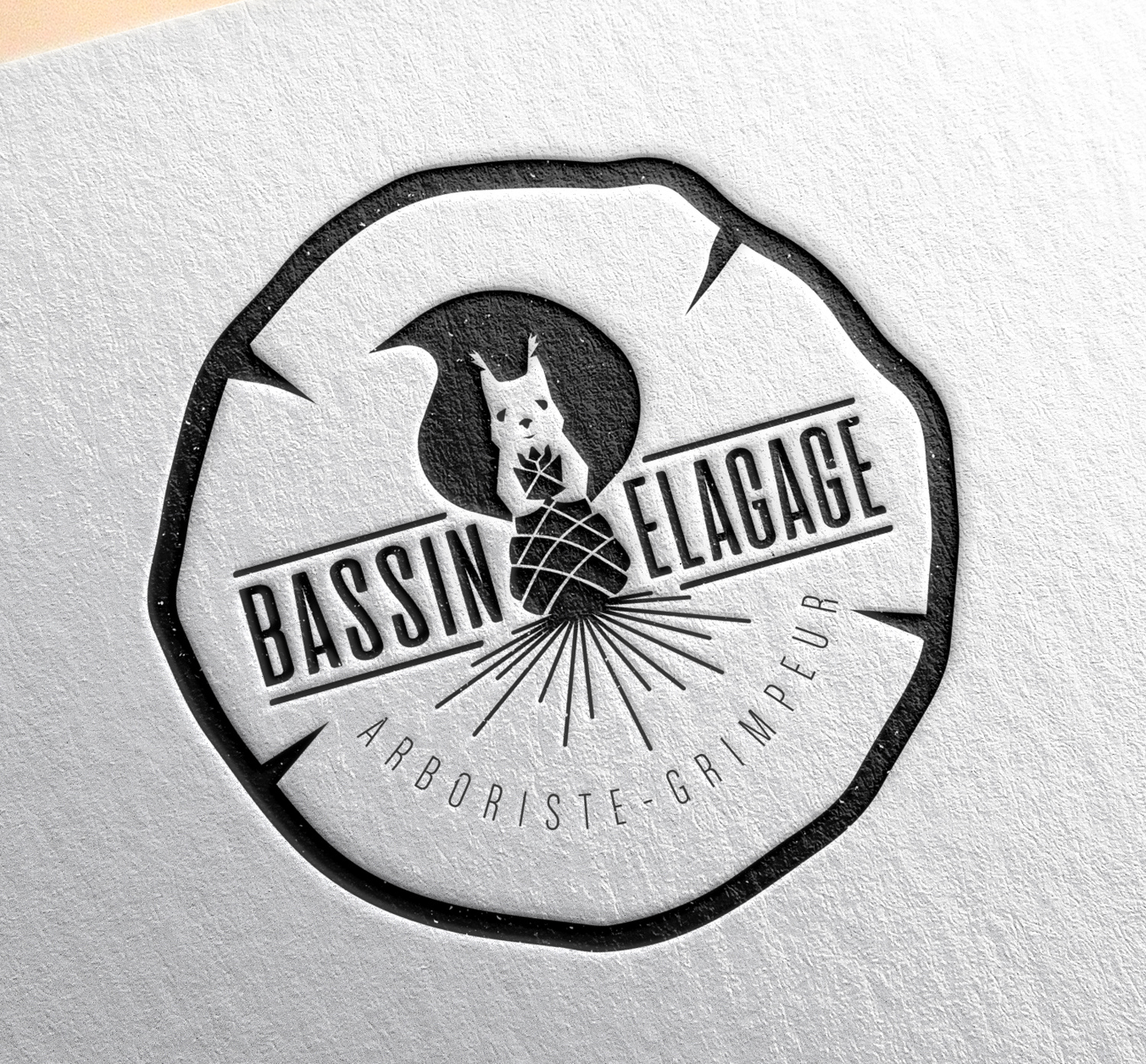 Création du Logo Bassin élagage pour une société d'arboristes-grimpeur ©Olivier Cochard “Le Graphiste Sauvage”