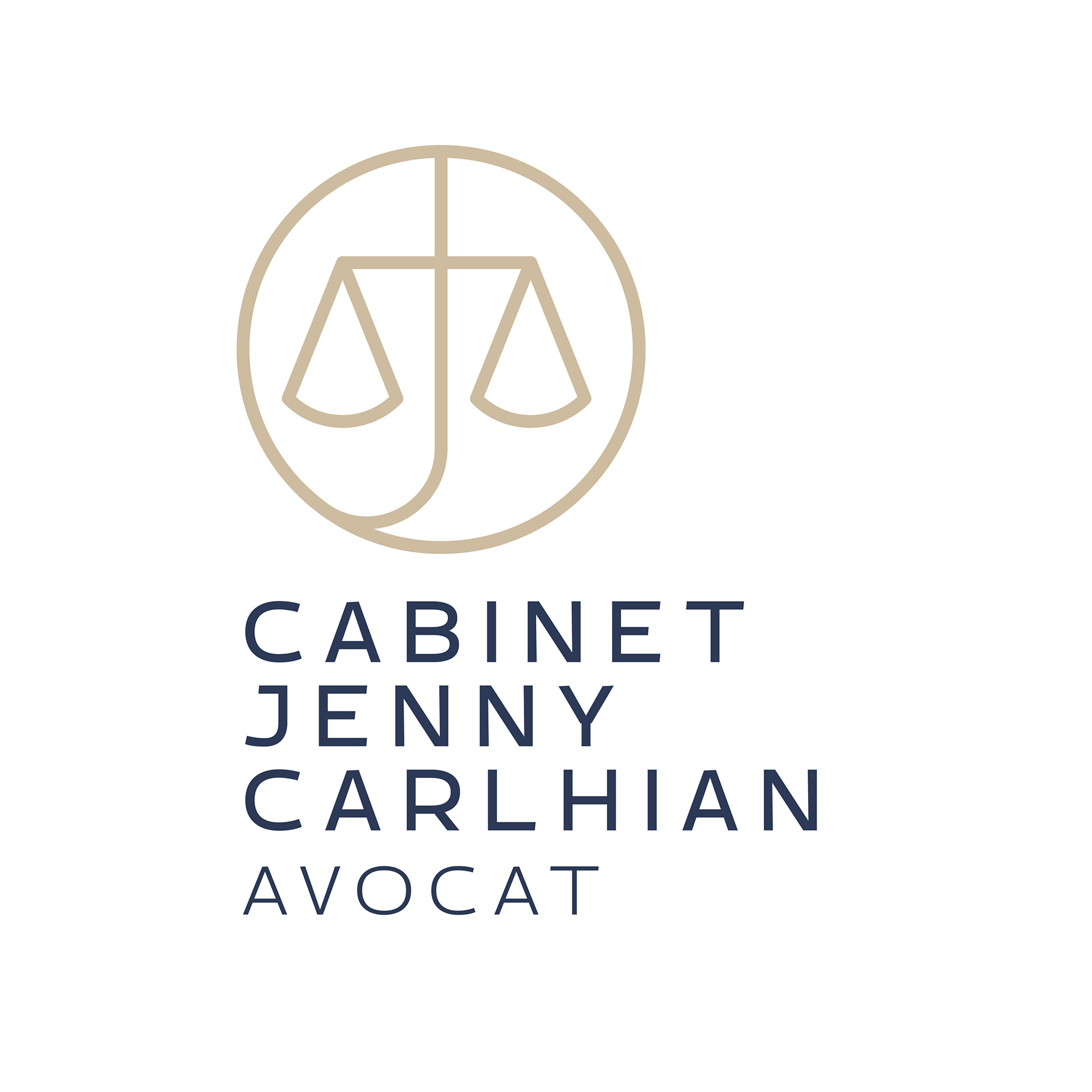 Logo verticale Cabinet Jenny Carlhian Avocat Croquis logo © Olivier Cochard “Le Graphiste Sauvage”