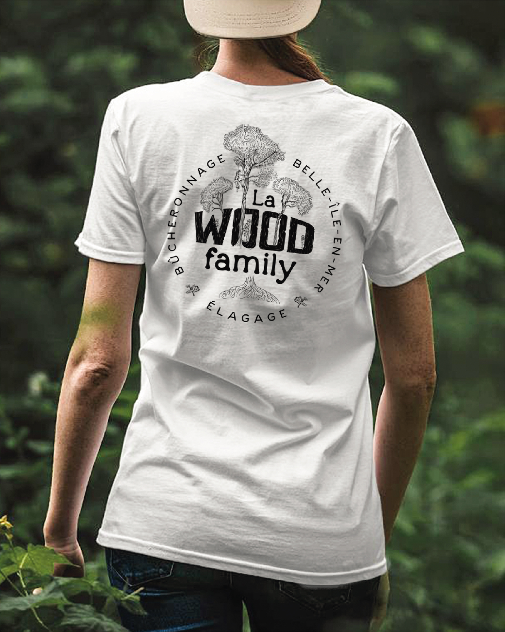 Habillage Tshirt avec le logo pour une société d'arboristes-grimpeurs