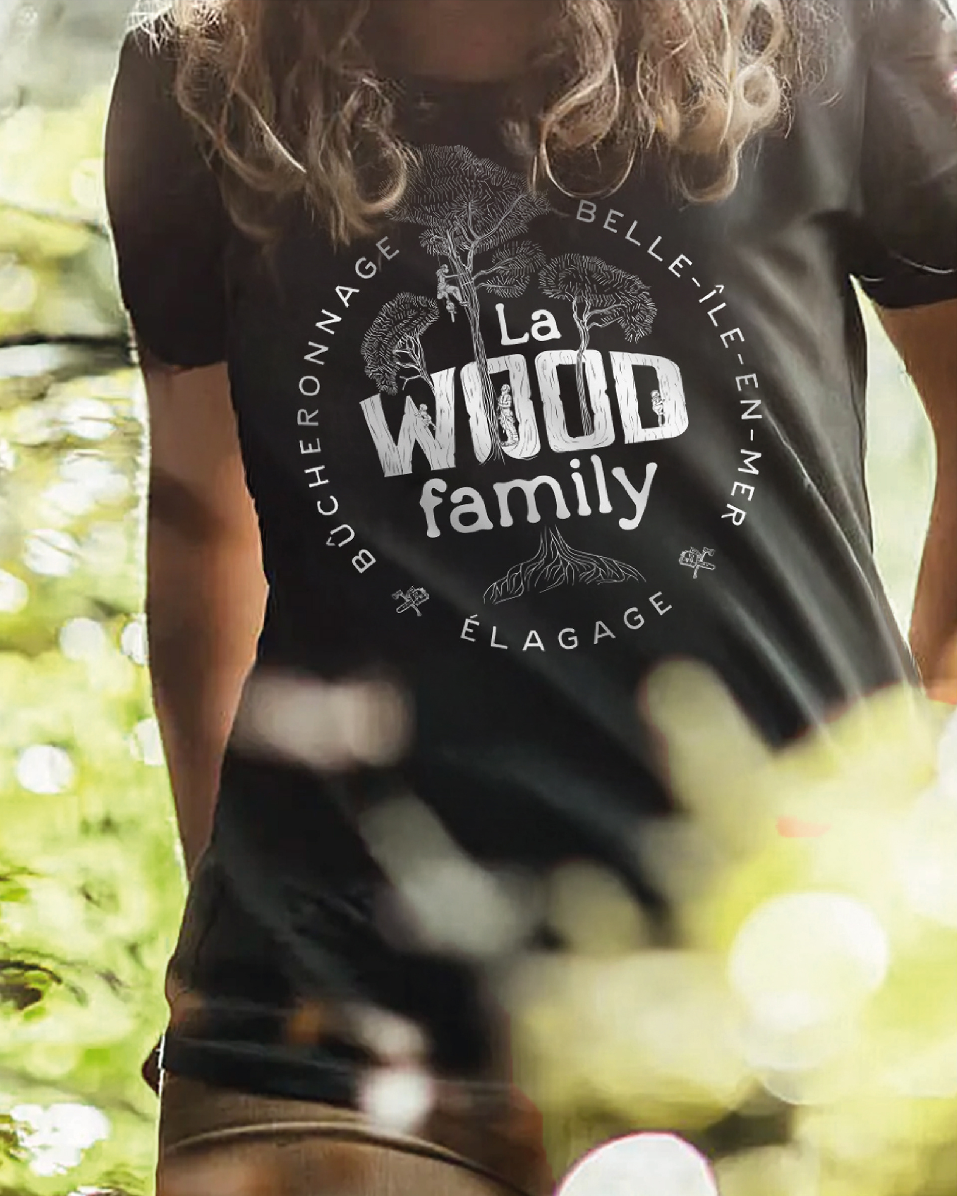 Habillage Tshirt avec le logo pour une société d'arboristes-grimpeurs