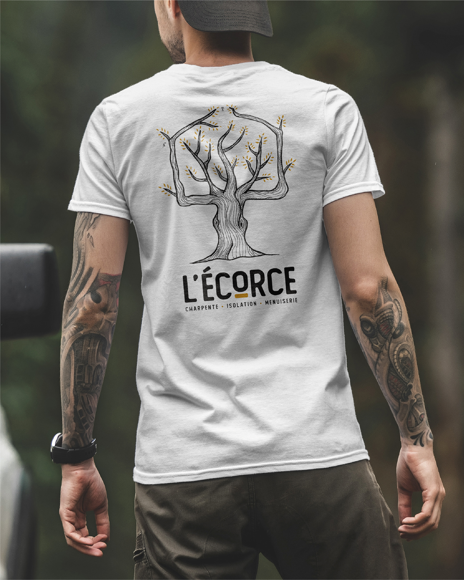 Marquage tshirt, Logo et Identité visuelle pour un charpentier