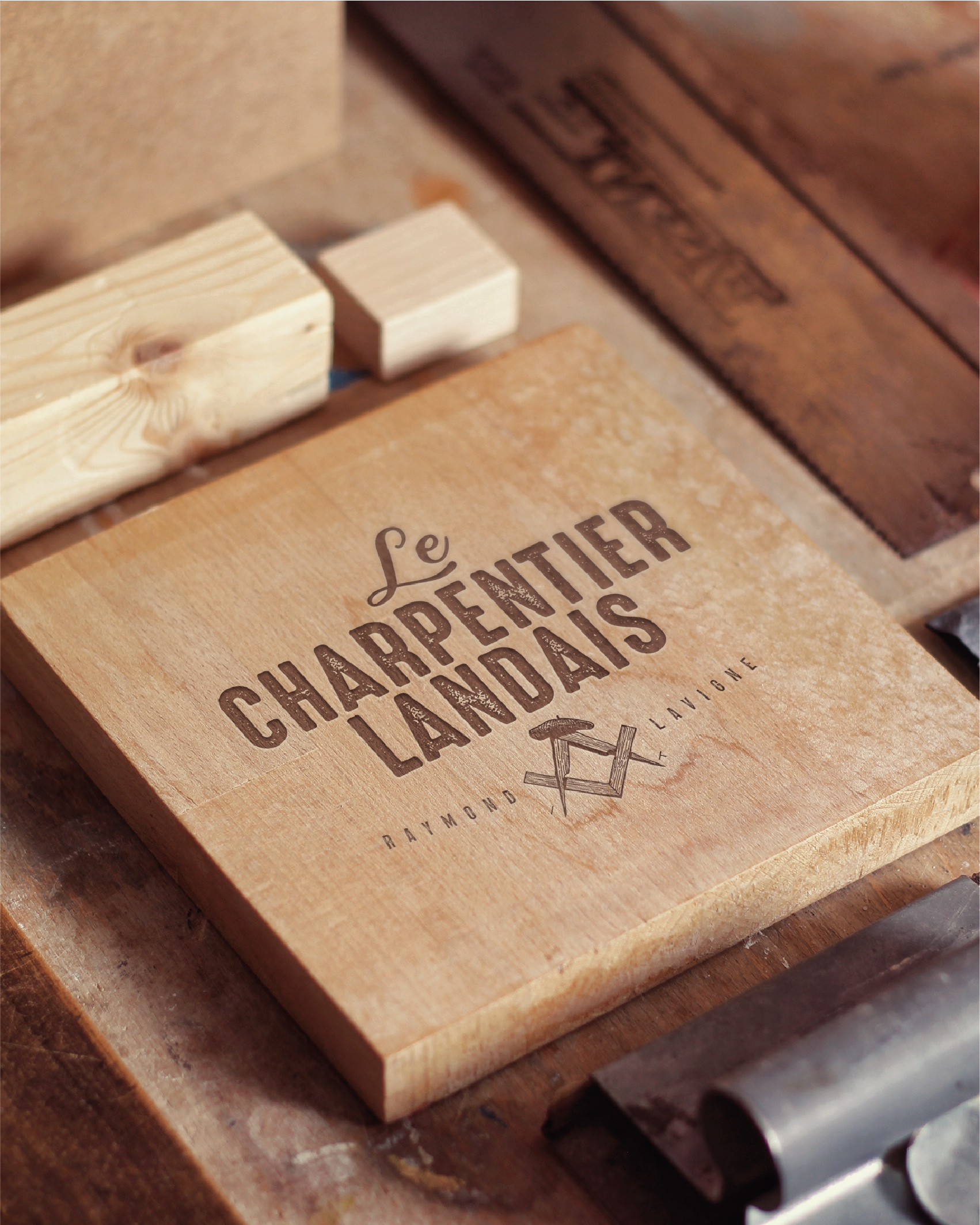 Gravure du logo Le Charpentier Landais