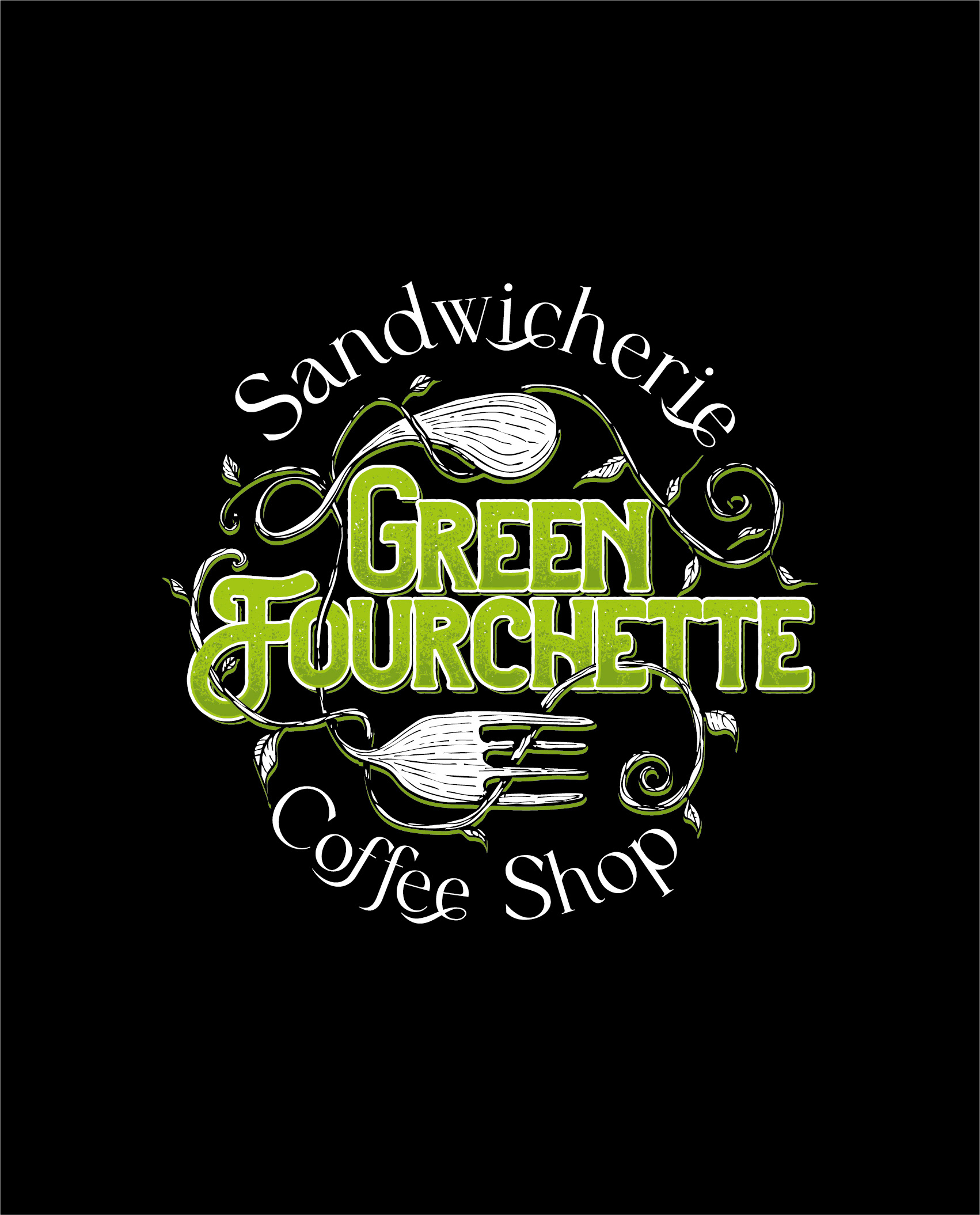 Création de logo pour Green Fourchette (Restaurant, sandwicherie et Coffee Shop)