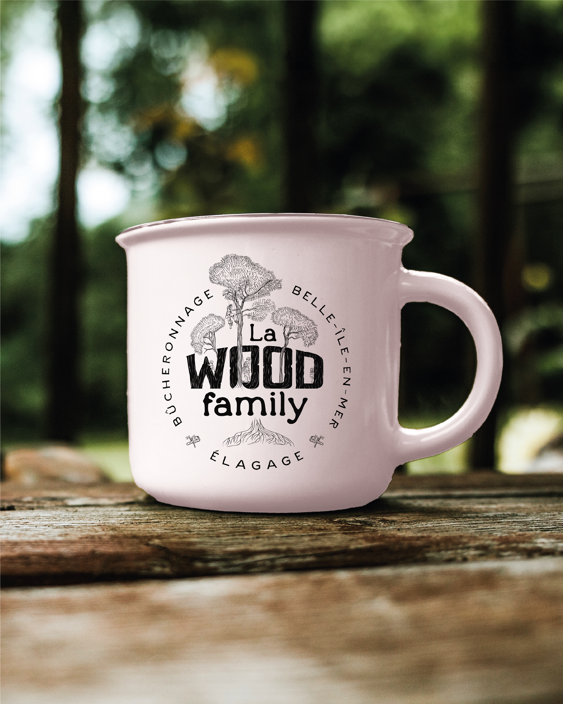 Habillage mug avec le logo pour une société d'arboristes-grimpeurs