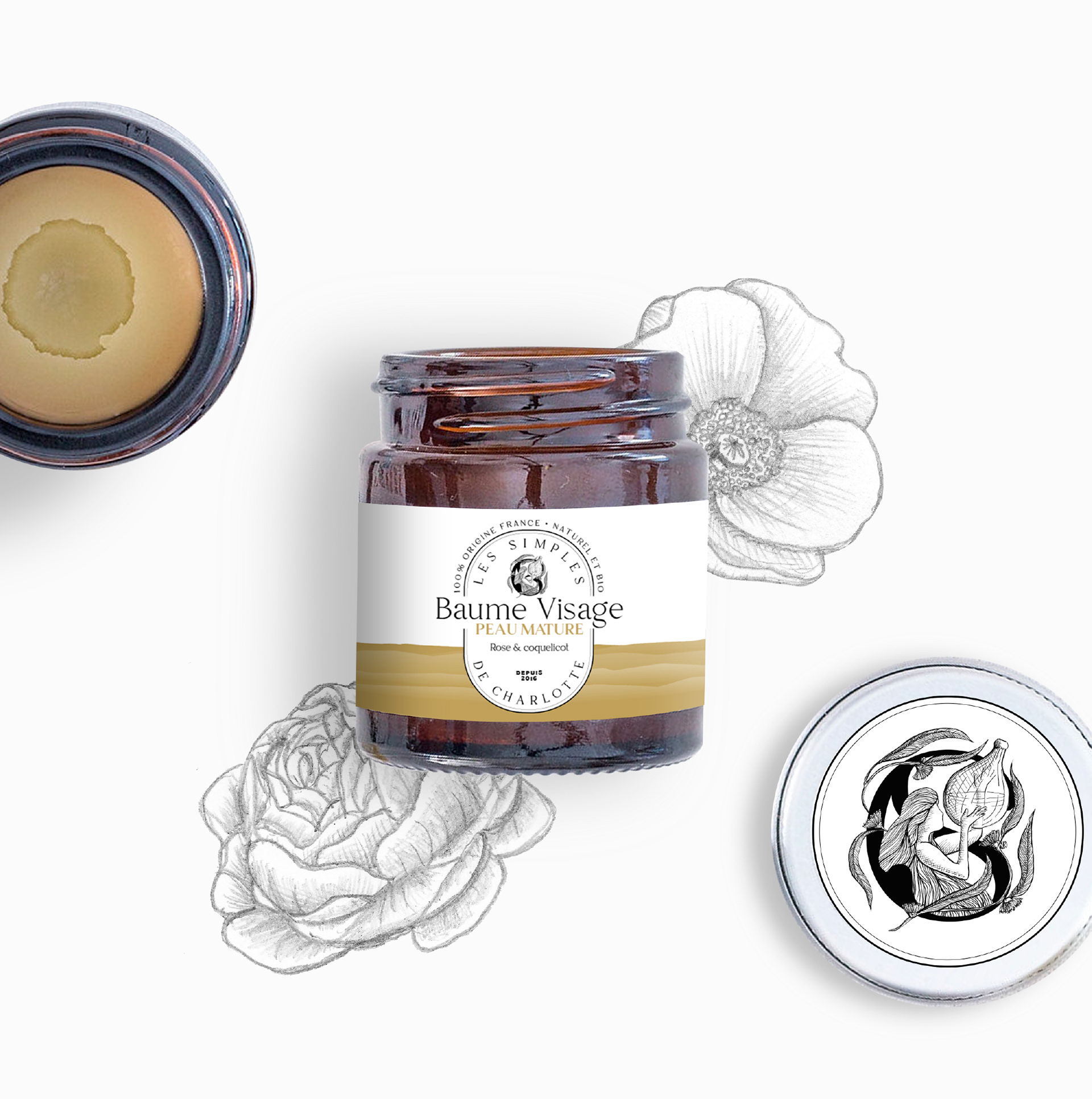 Packaging réalisé pour la marque “Les Simples de Charlotte” de Olivier COCHARD alias le Graphiste Sauvage