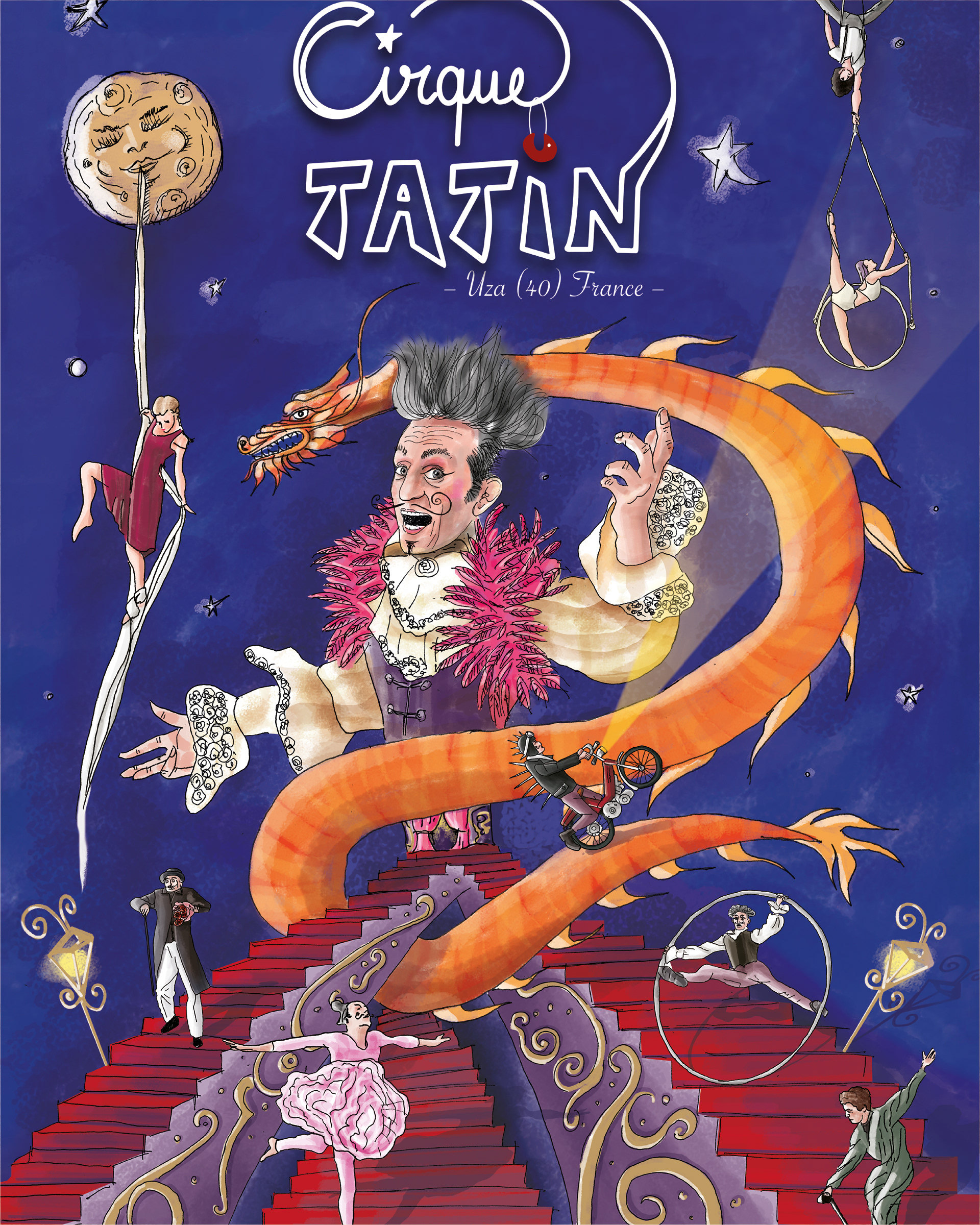 Illustration pour l'affiche d'un cirque (Cirque Tatin)