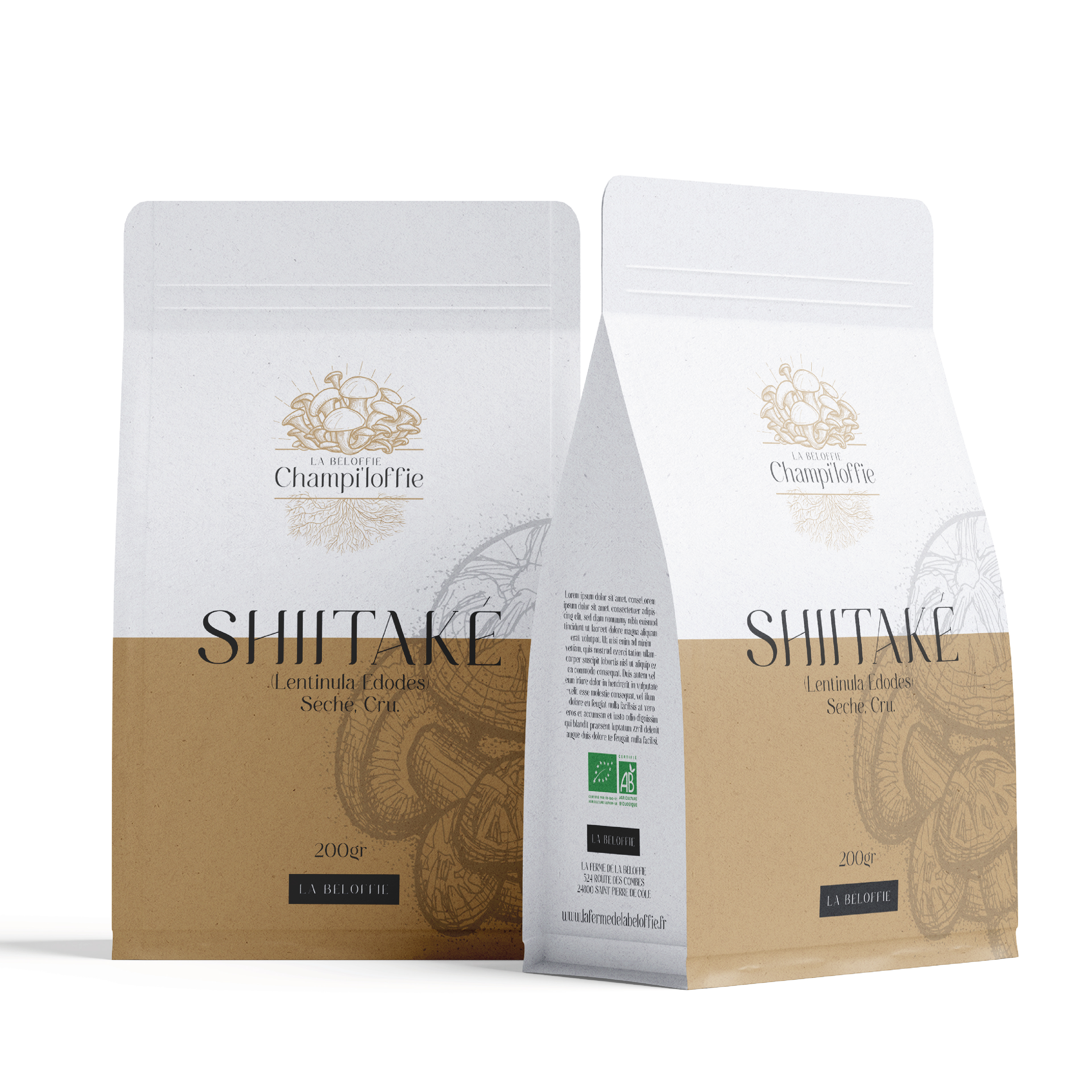 Création Packaging Champi'loffie olivier cochard Le Graphiste Sauvage