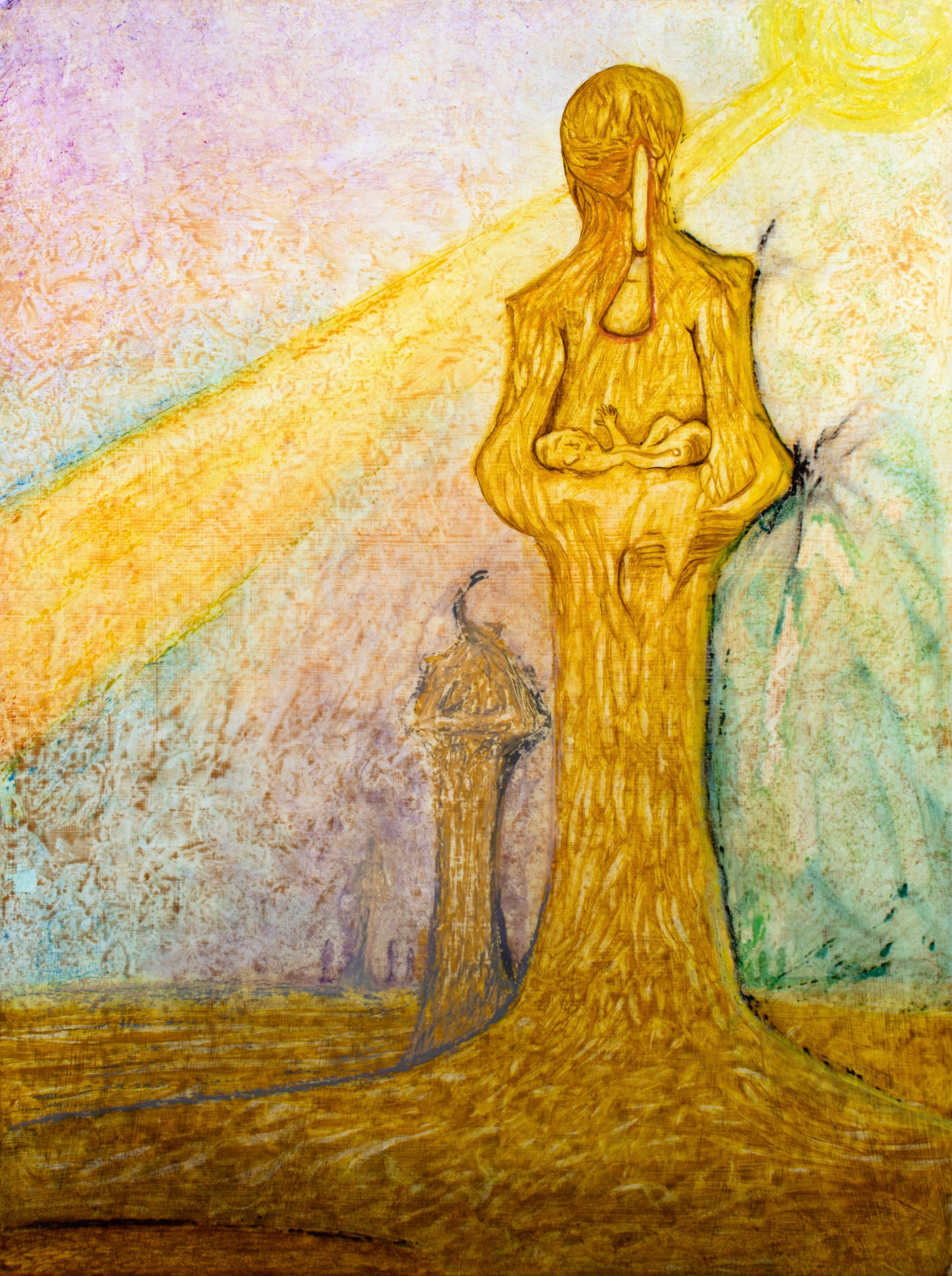 © Kevin Carroll | Monuments of the Past | 32” x 18” | Oil on board | 2024