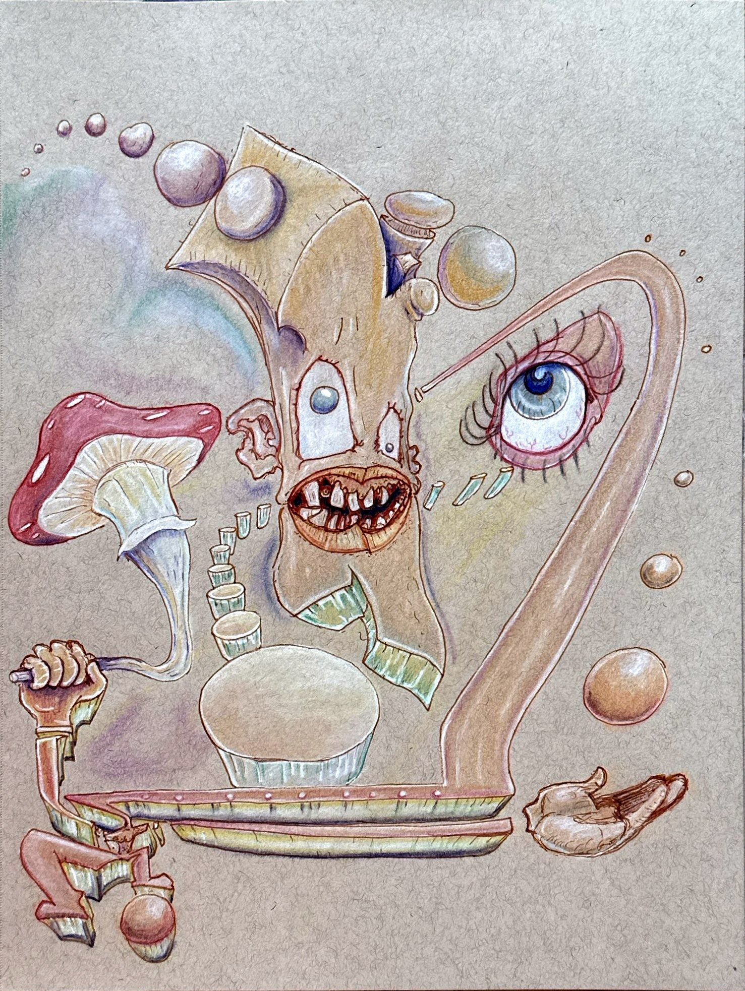 © Kevin Carroll | Untitled (Lola’s Work) | 12” x 9” | Pastel on paper | 2022