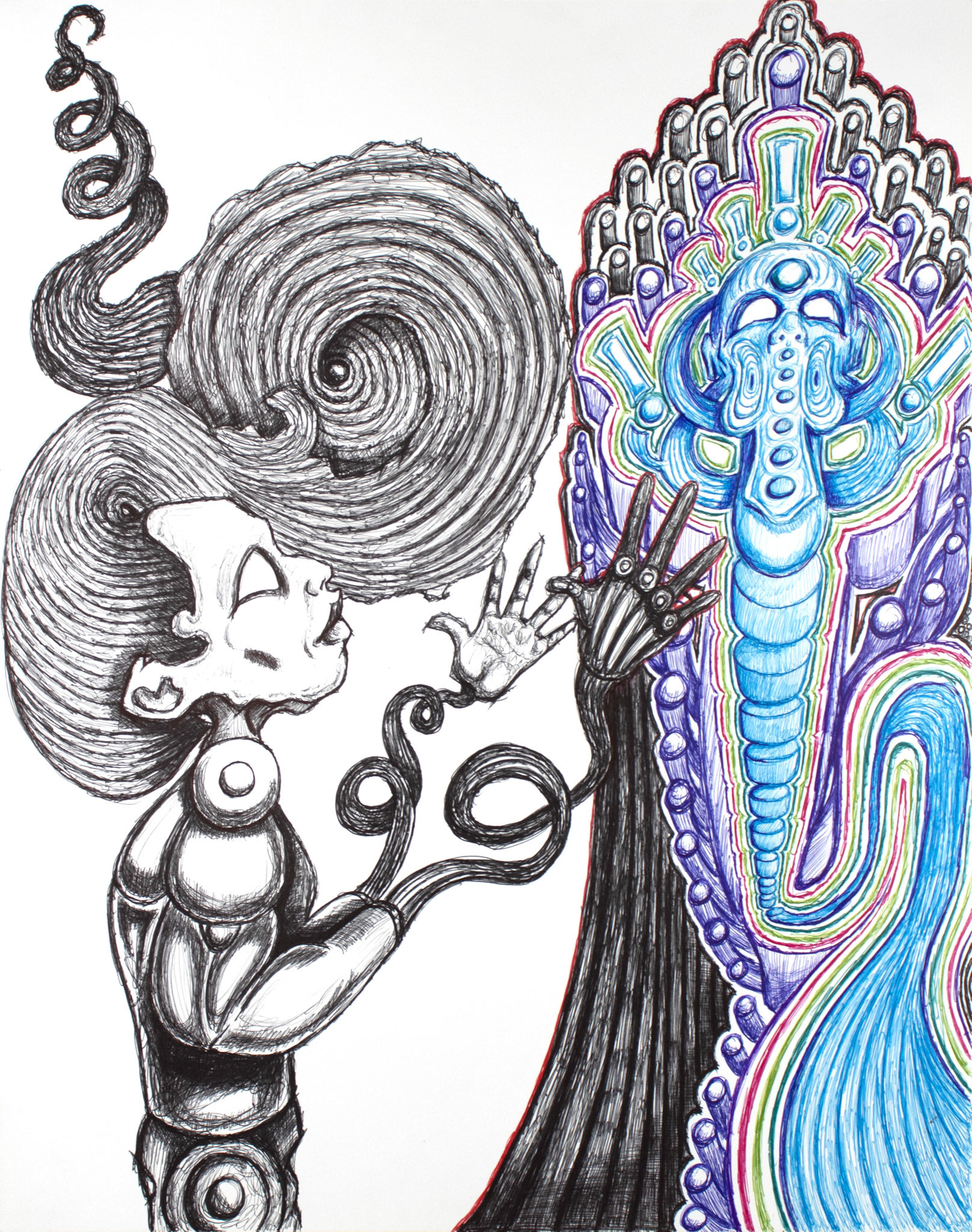 © Kevin Carroll | Aiden's Work 3 | 24” x 19” | Ballpoint Pen | 2024