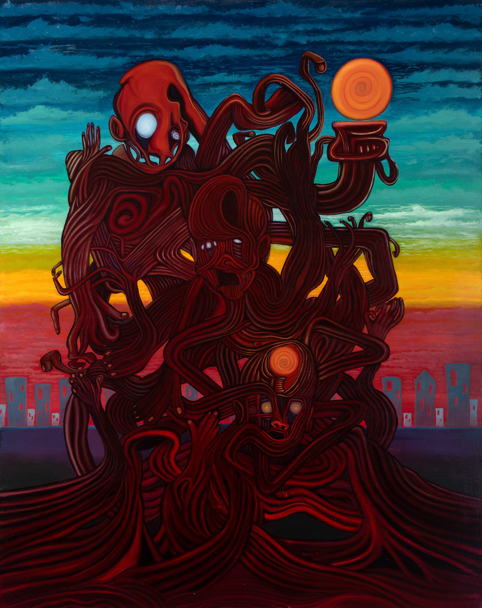 © Kevin Carroll | Children of the Burning Night II | 5' x 4' | Oil on board | 2025