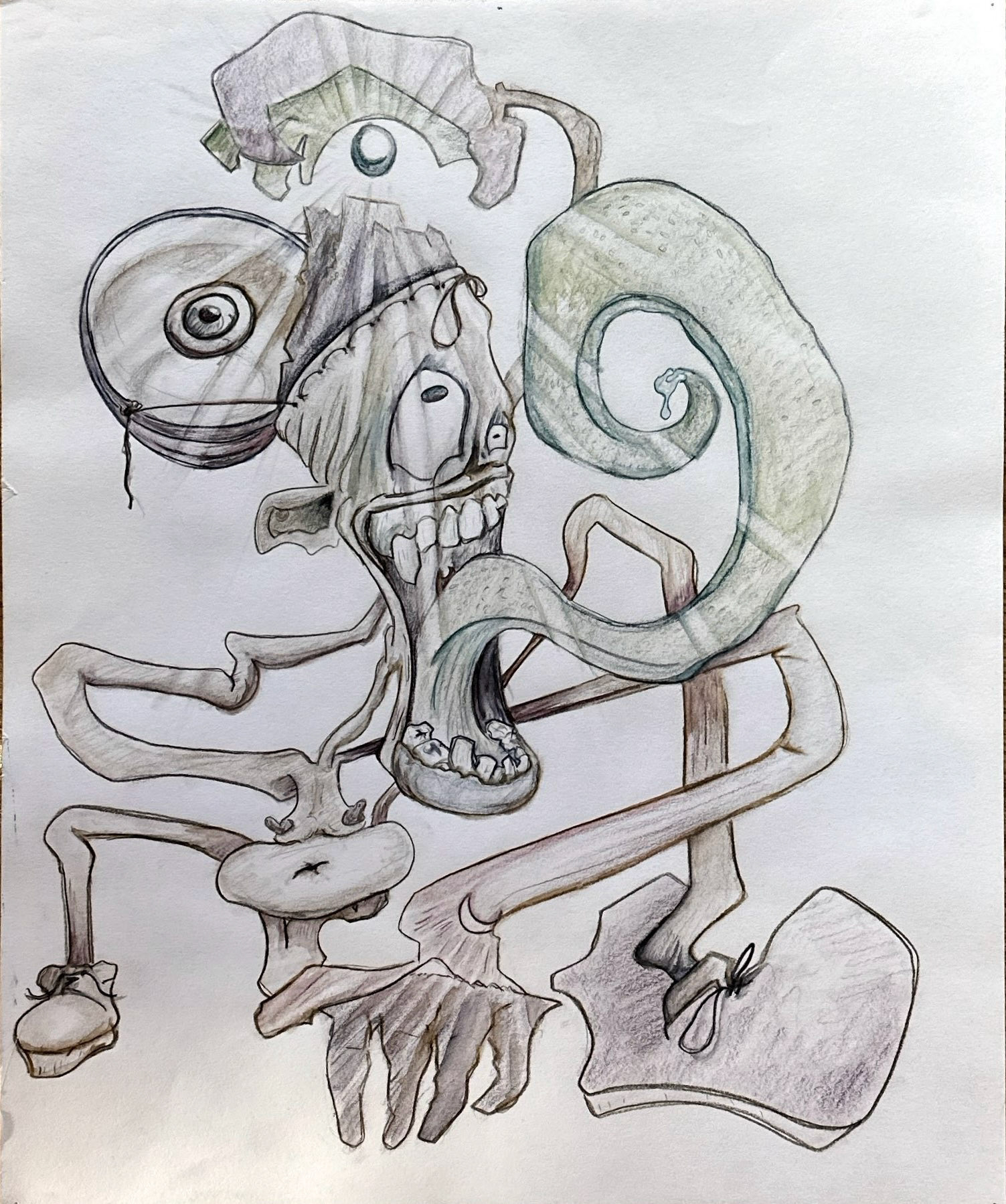 © Kevin Carroll | Untitled (Lola's Work) | 17” x 14” | Wash on paper | 2022
