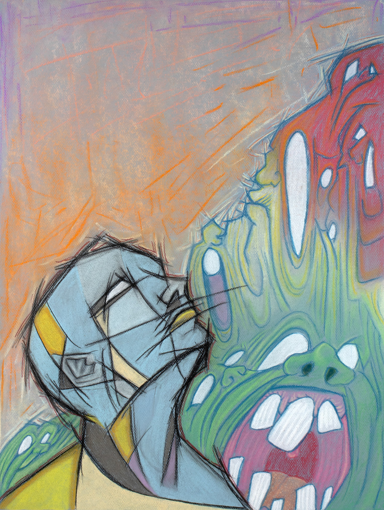 © Kevin Carroll | Soldier's Mind | 24” x 18” | Pastel | 2024