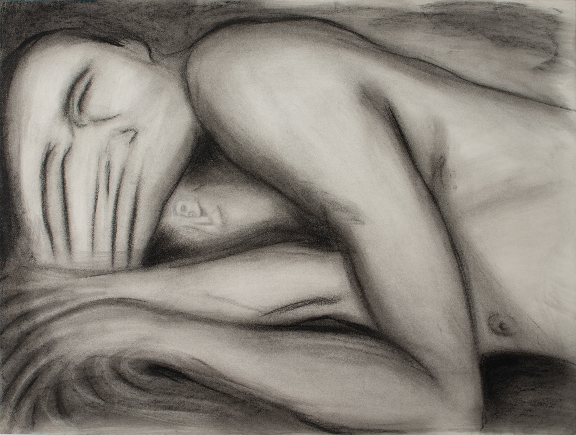 © Kevin Carroll | They Sleepeth | 24” x 18” | Charcoal on paper | 2017