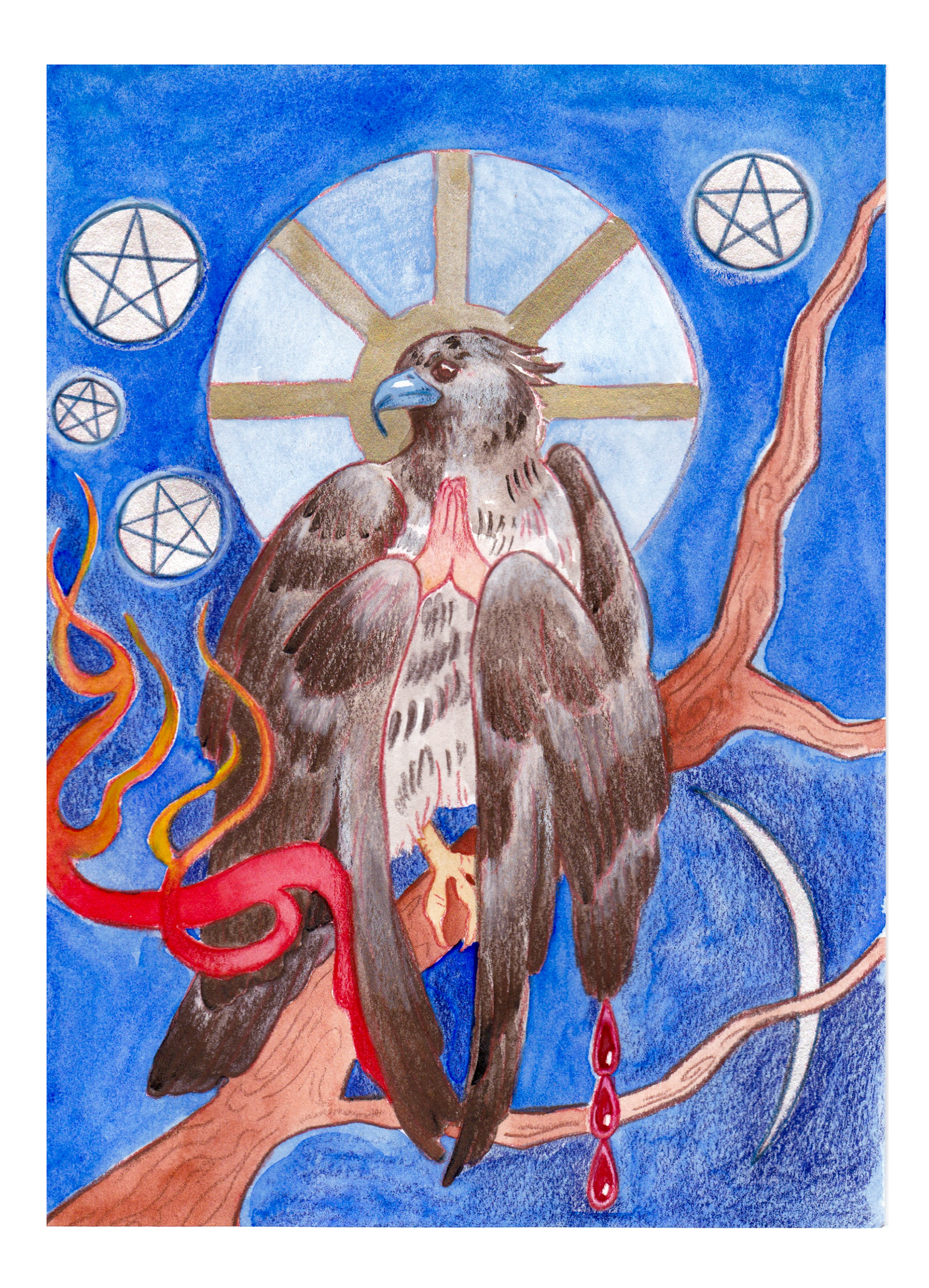 7x10" watercolor & color pencil on multimedia paper