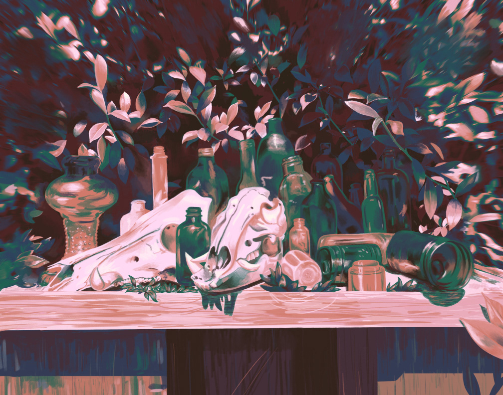 Still Life with Boar Skulls