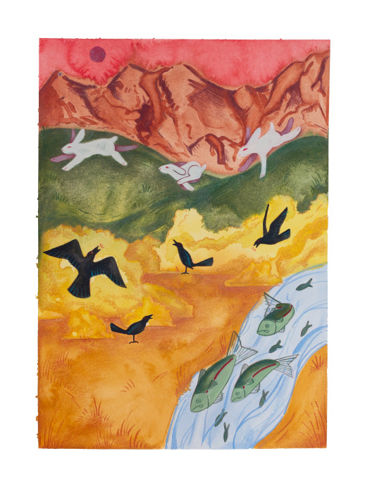 11x14" watercolor, gouache, & color pencil on Arches paper