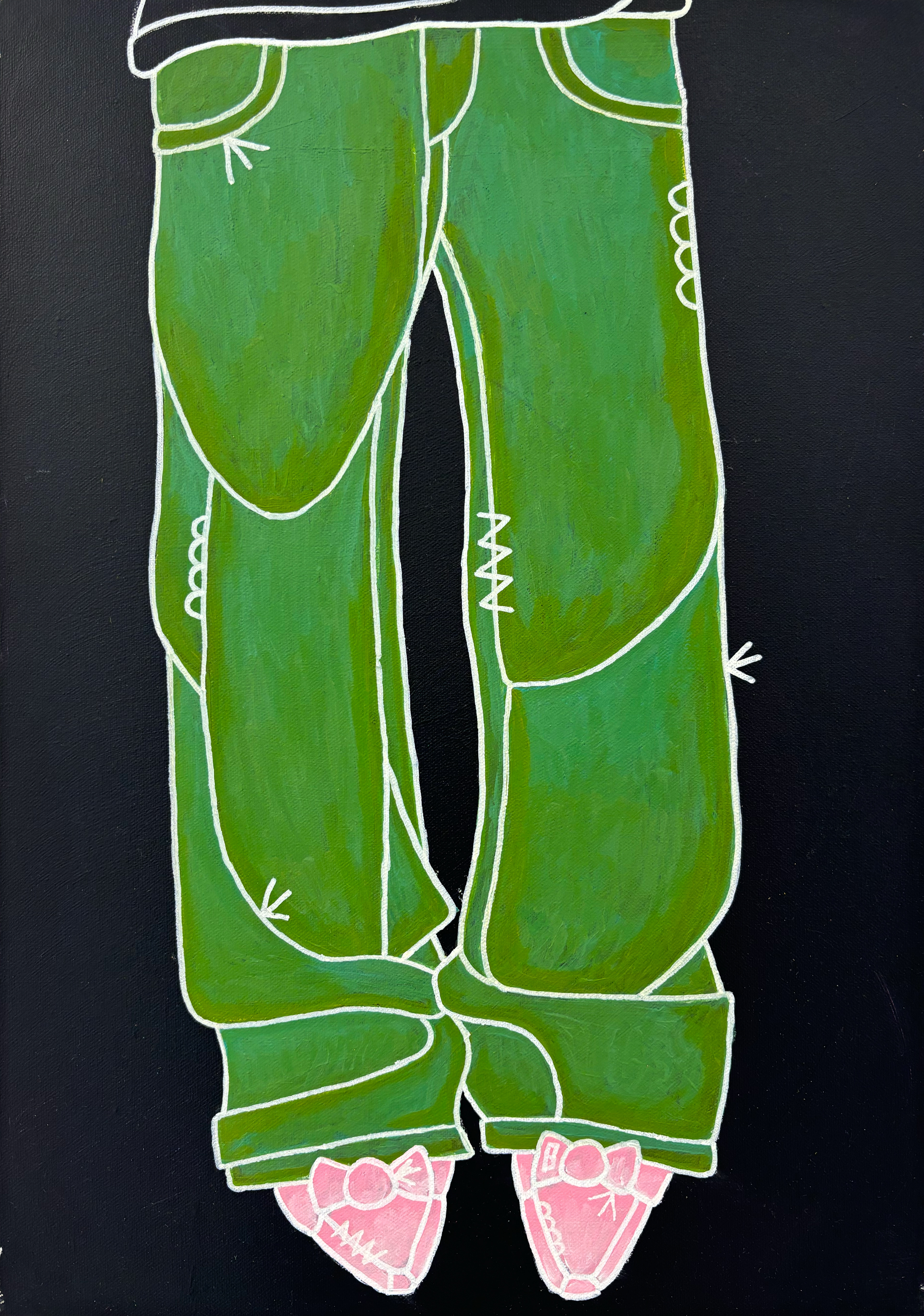 "Pink Shoes”, acrylic on canvas