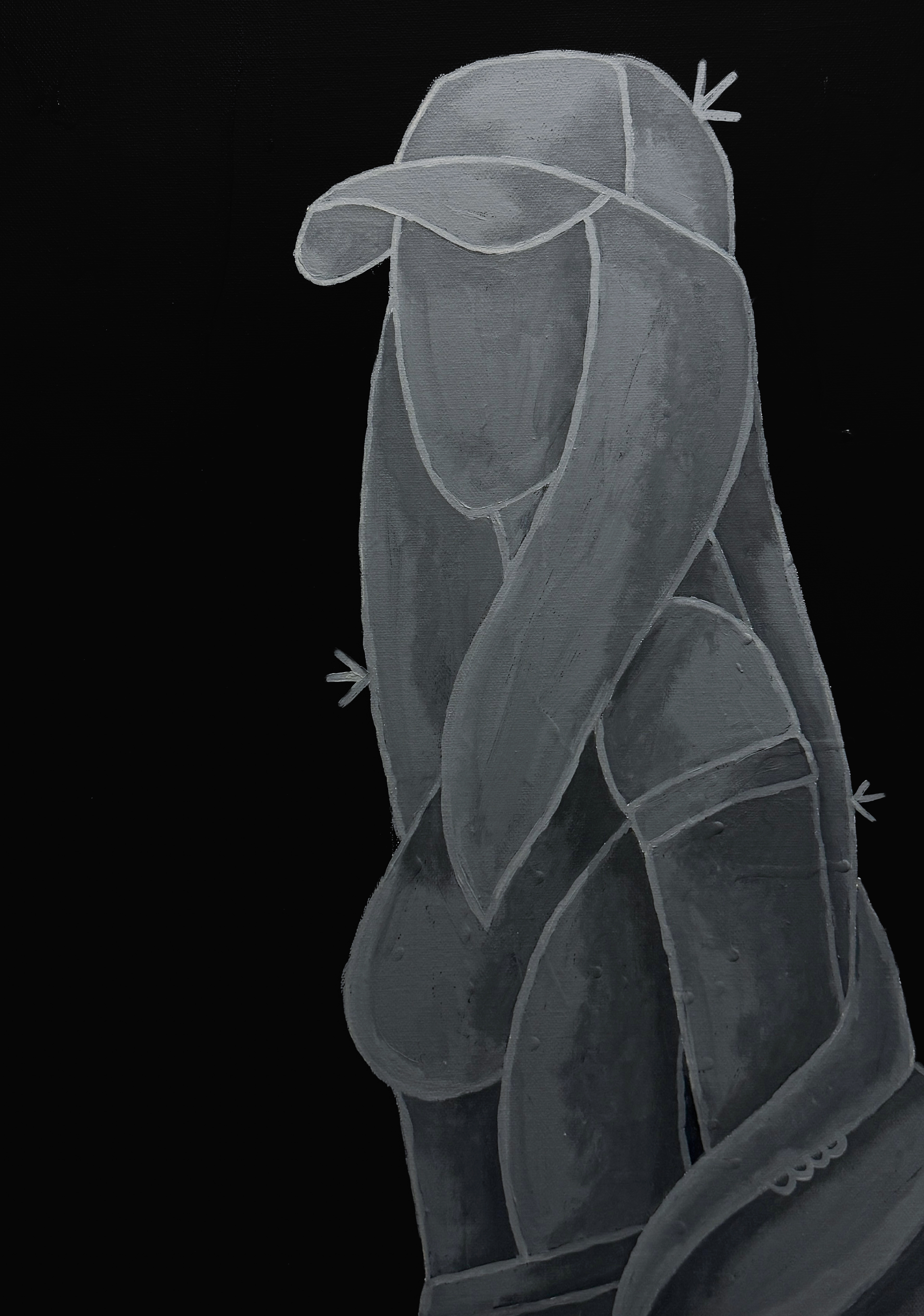 "Charcoal Girl”, acrylic on canvas