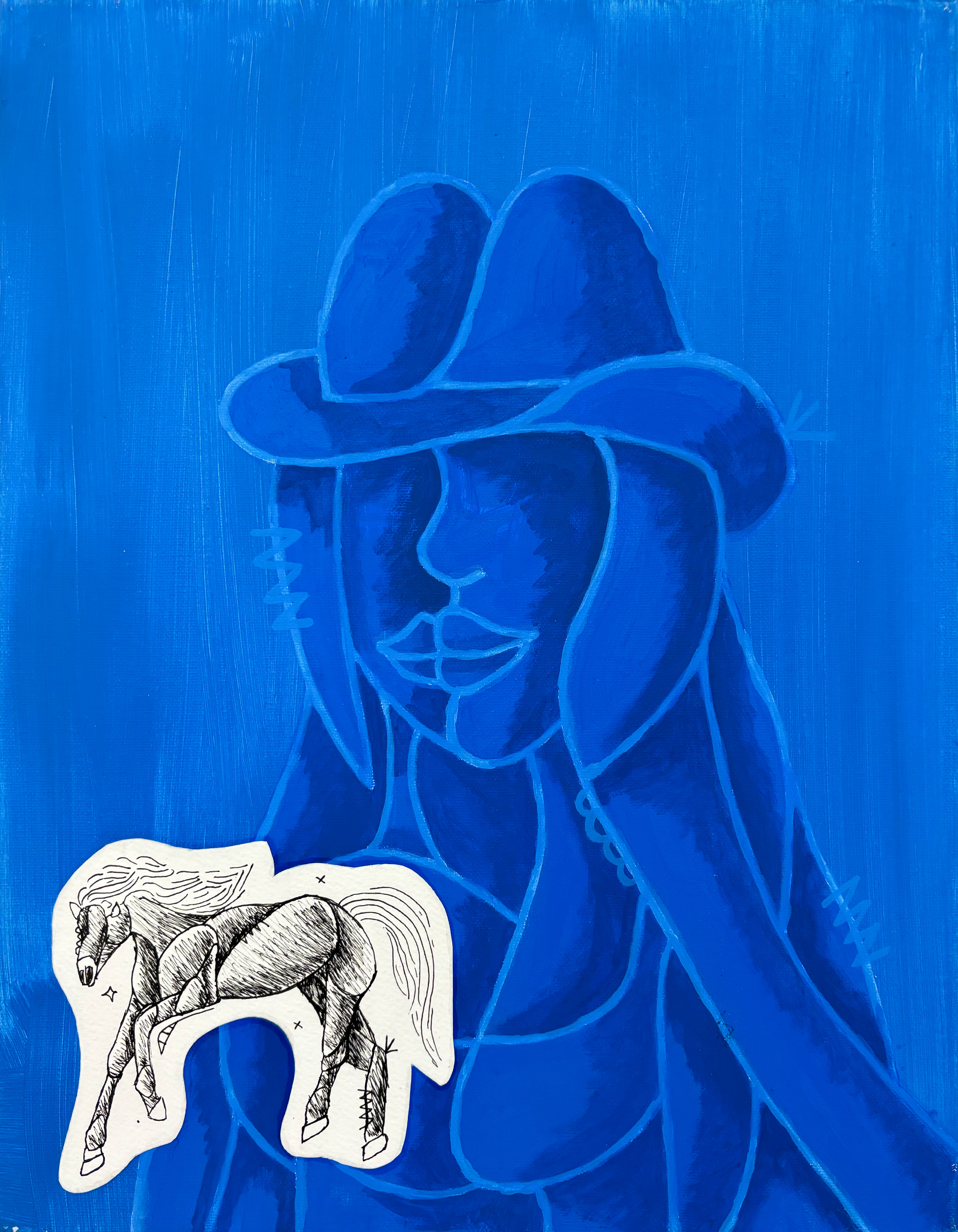 "Cow Girl", acrylic on canvas