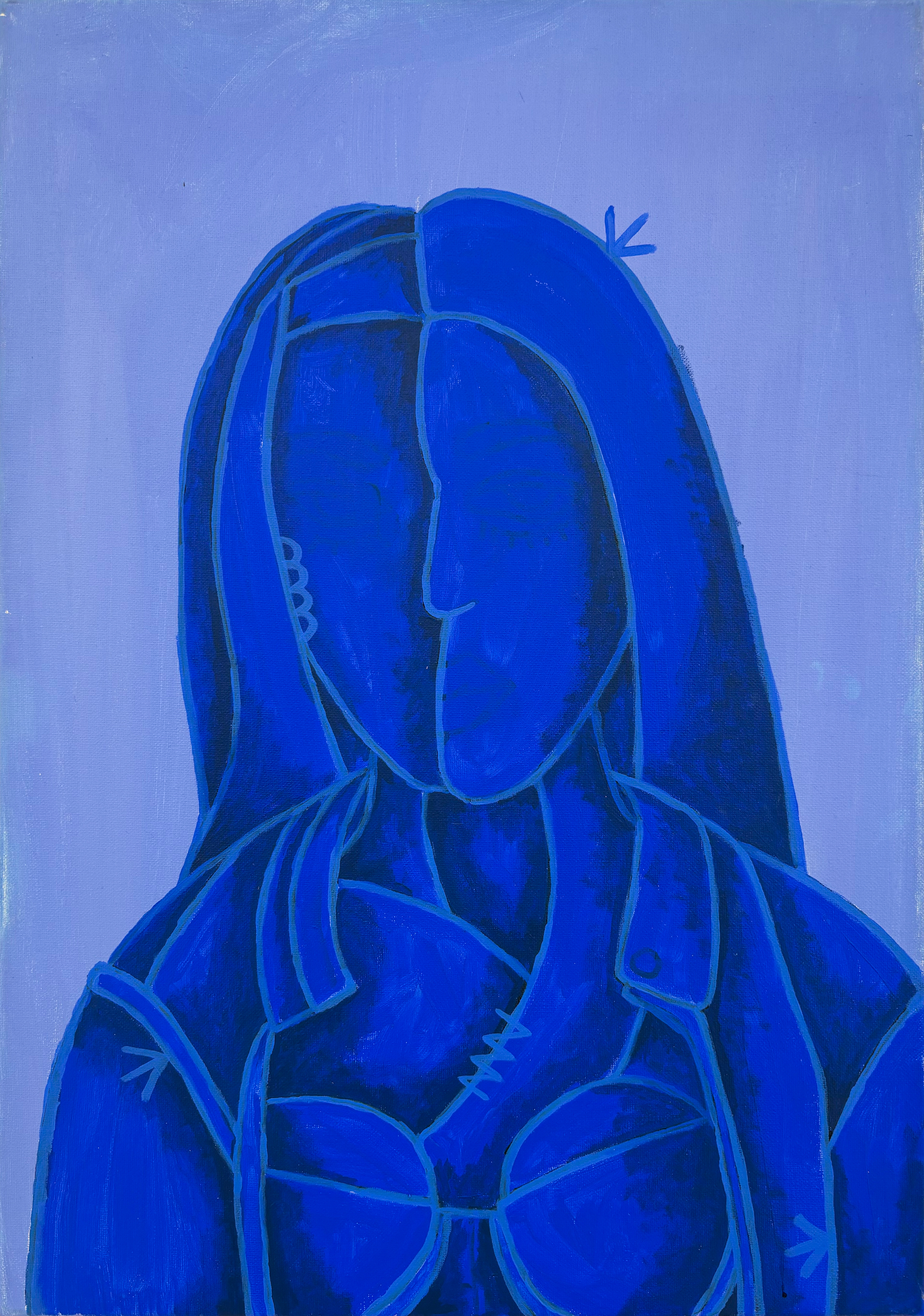 Deep Blue Woman”,  acrylic on canvas