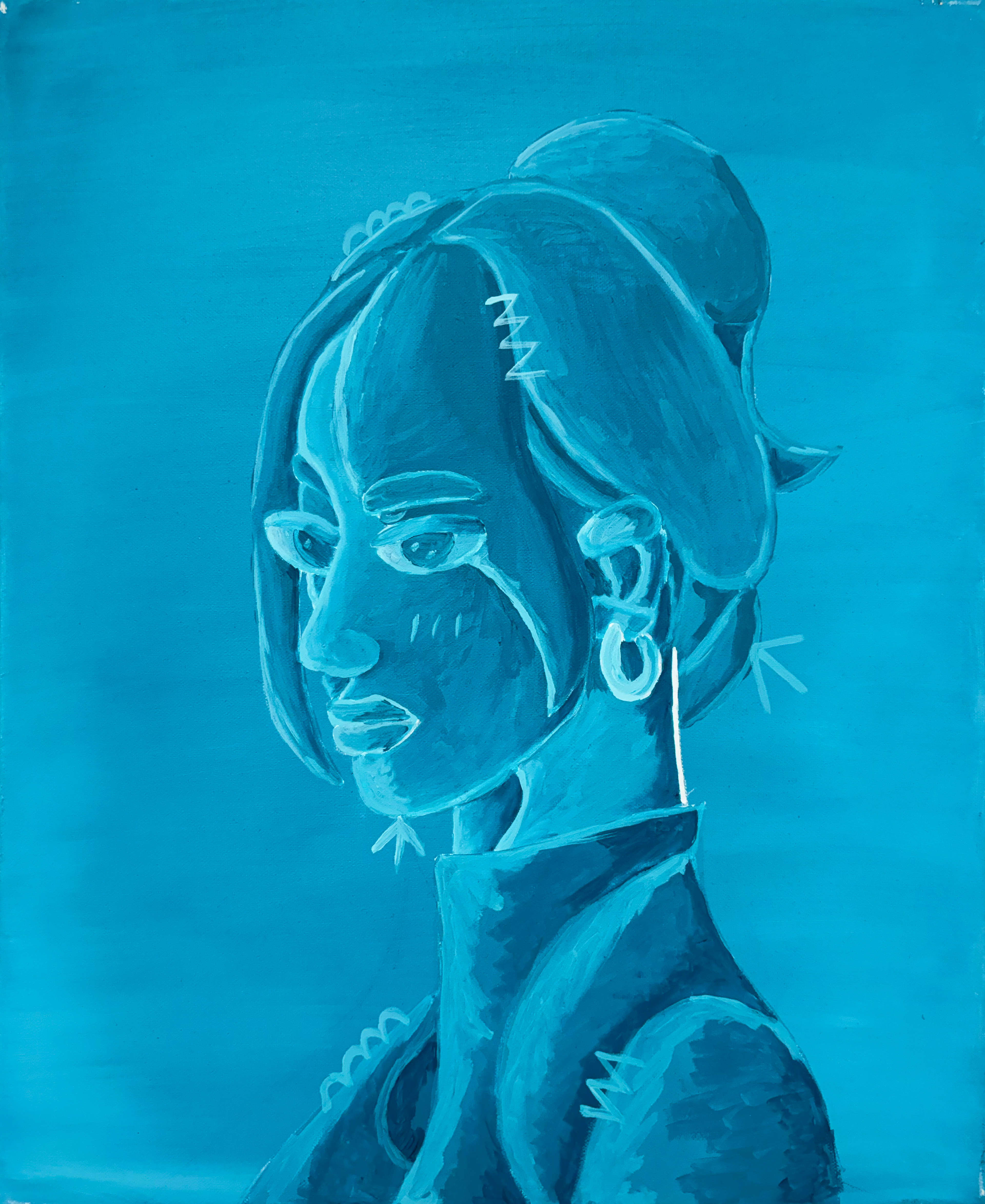 "Turquoise Lady”, acrylic on canvas