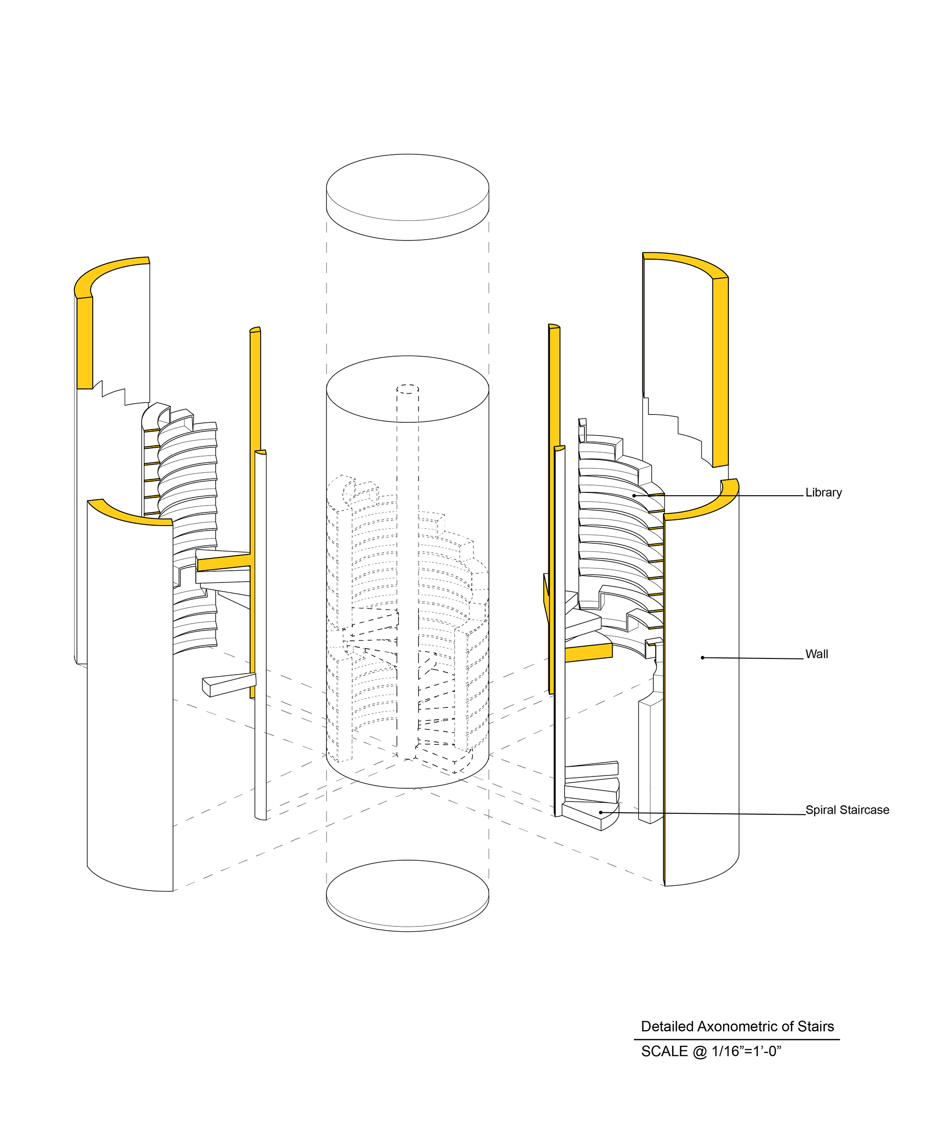 Detailed Axonometric of Stairs