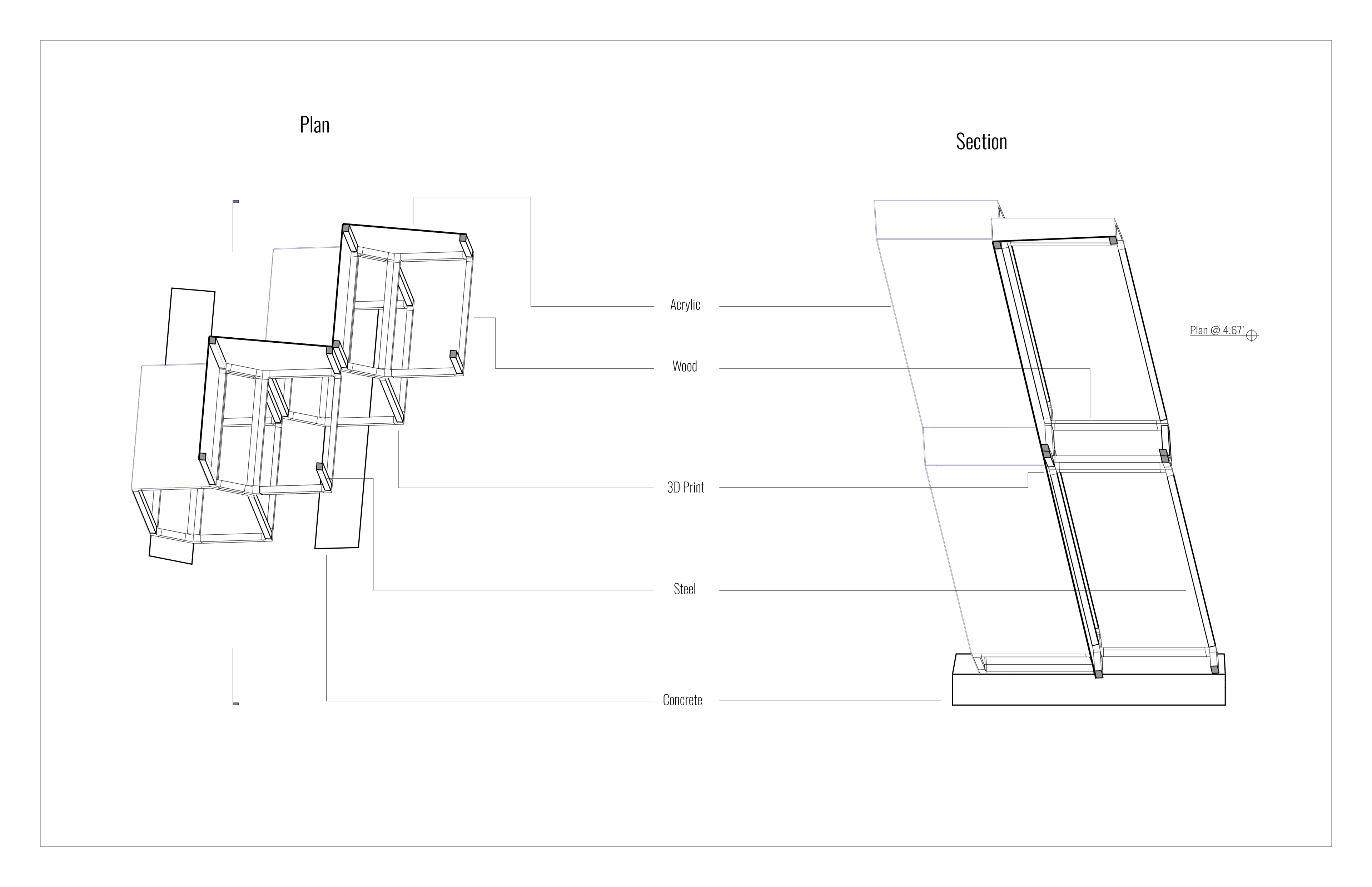 Plan and Section of the Facade