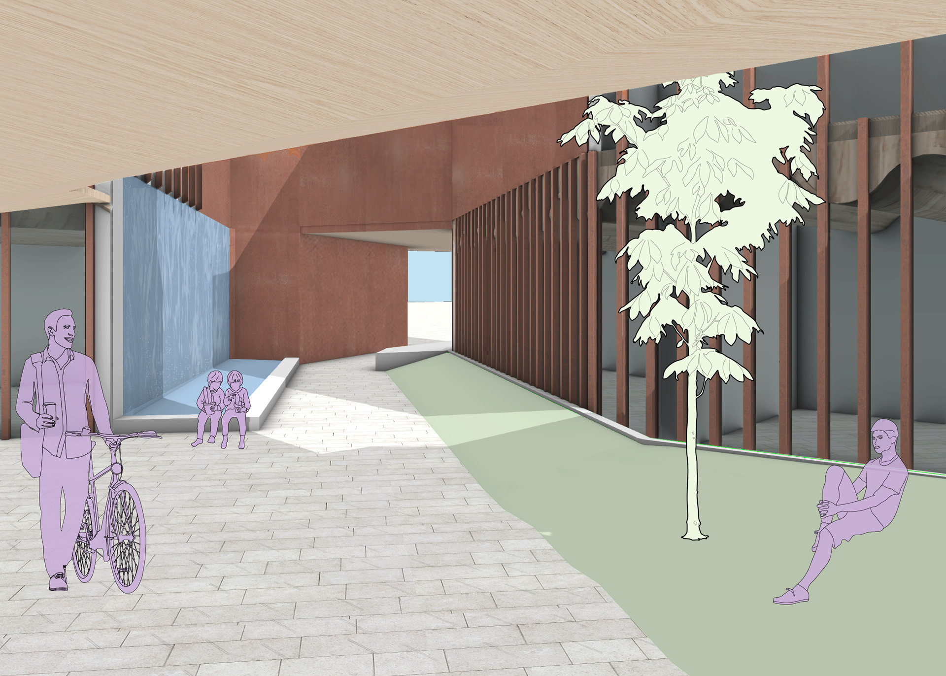 View of the Courtyard and Entrance