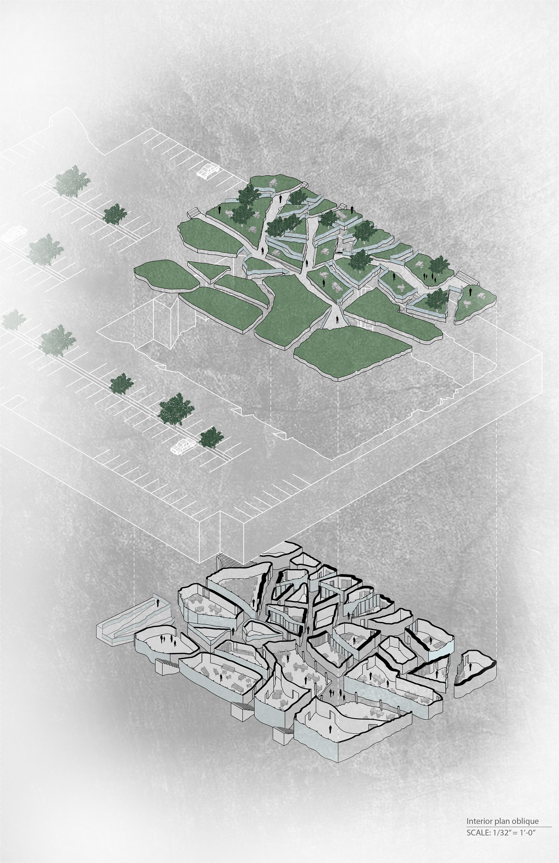 Interior Plan Oblique Of Dormitory