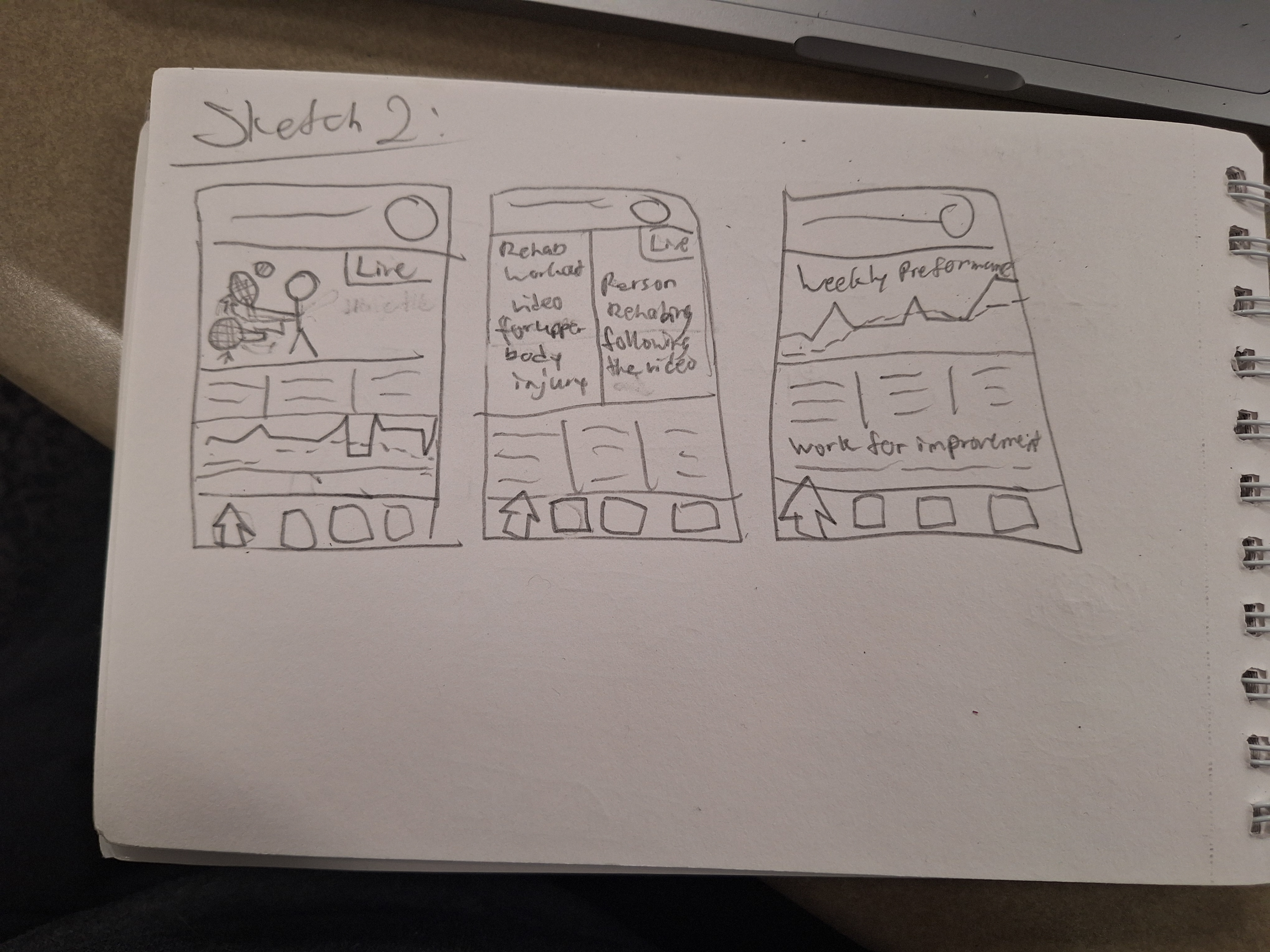 Sketch 1 for the second option of how I will improve the app