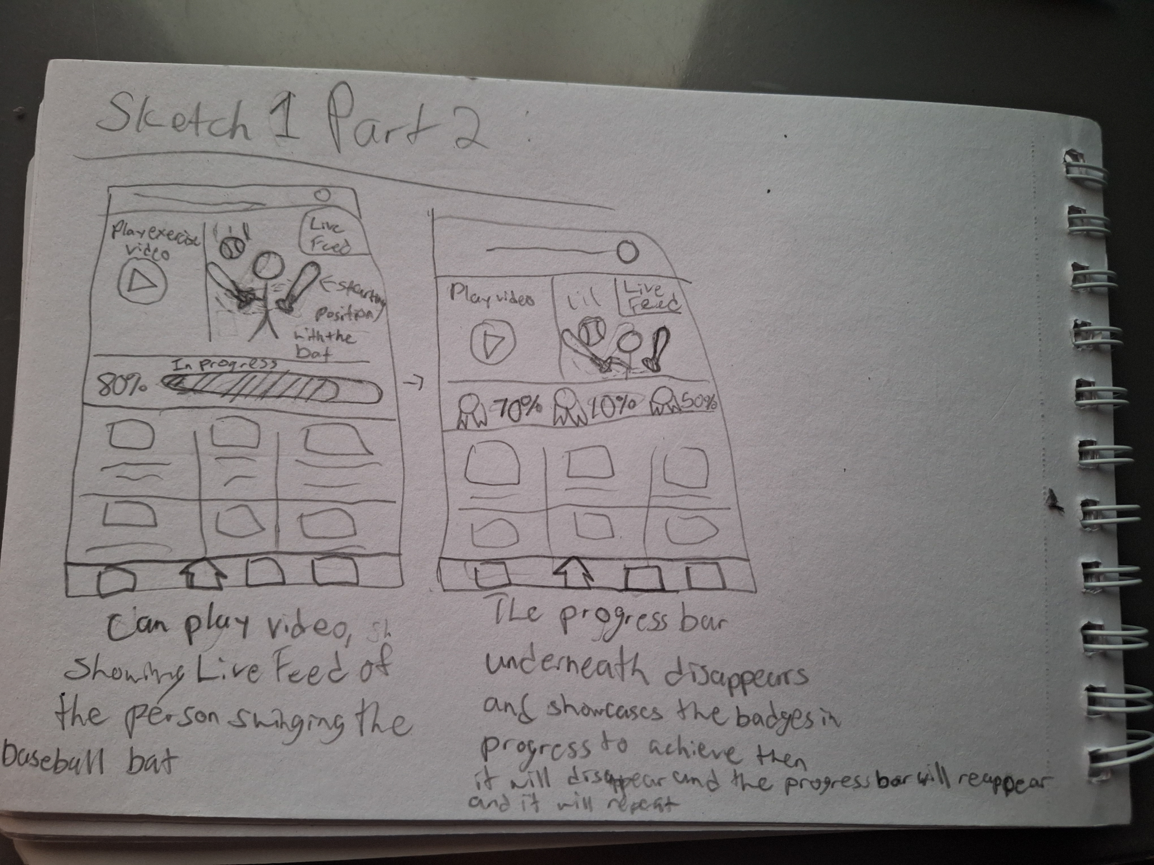 Sketch 2 for option 1 to improve the app