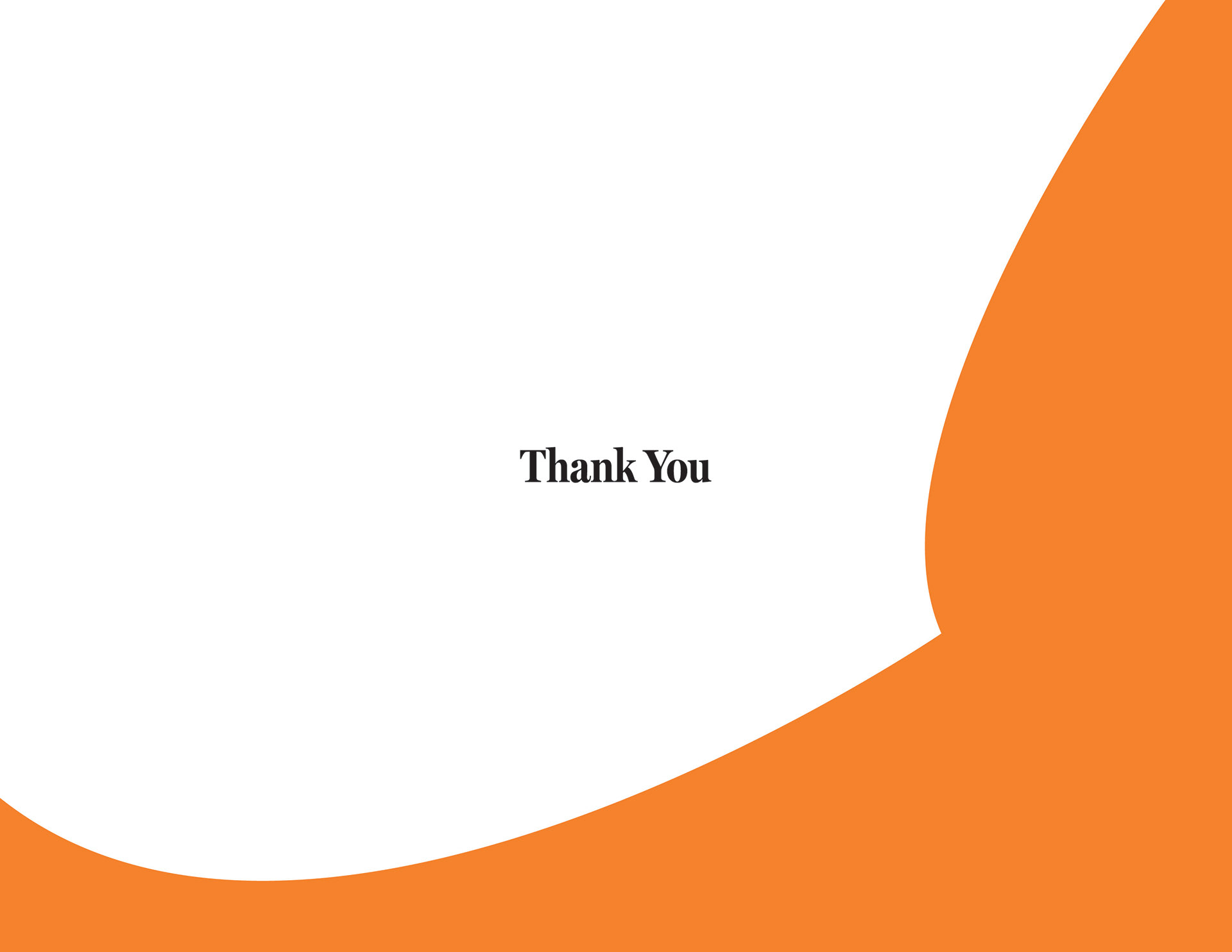 This last slide says thank you in black colour text