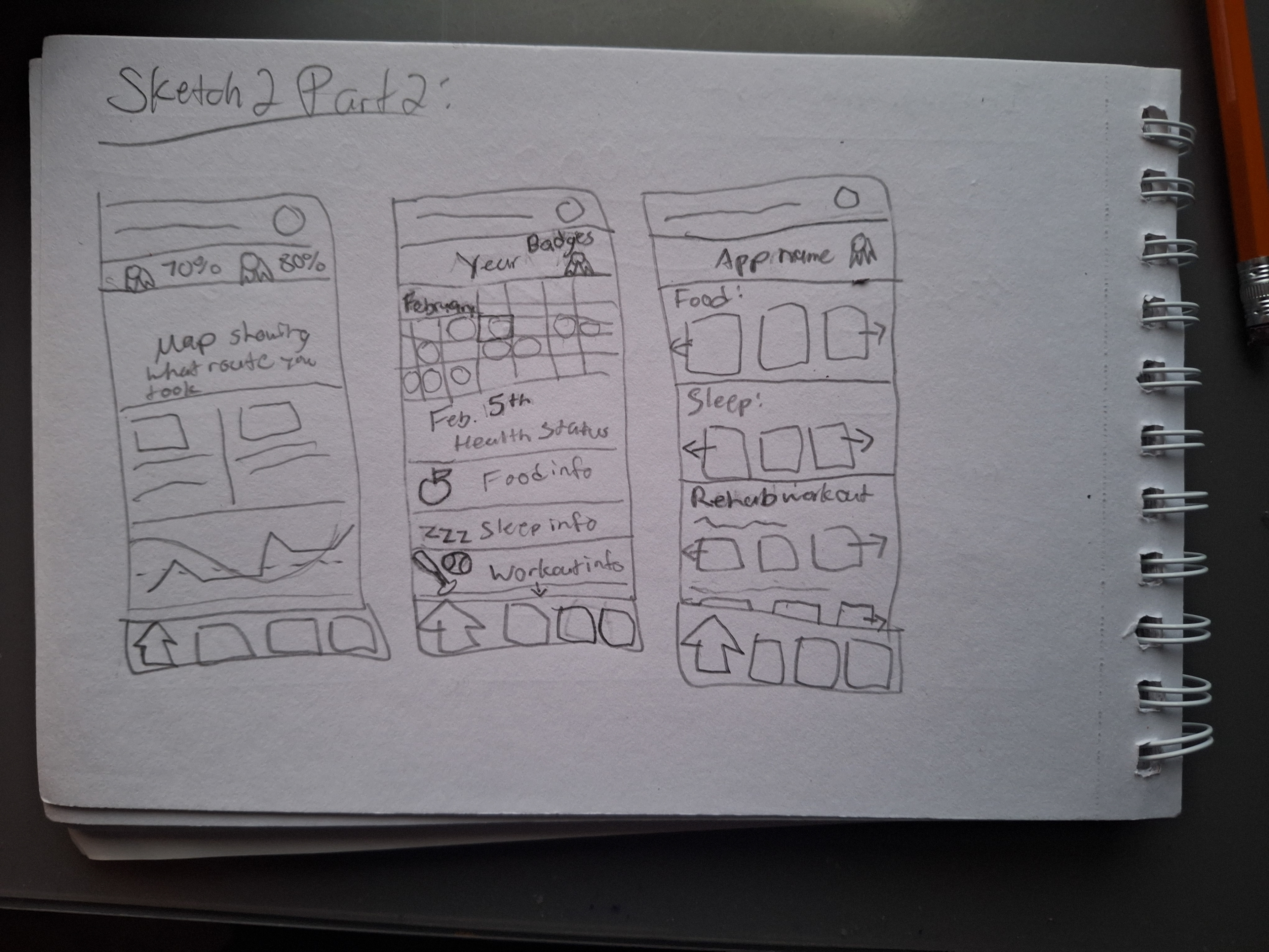 Sketch 1 for the second option of how I will improve the app