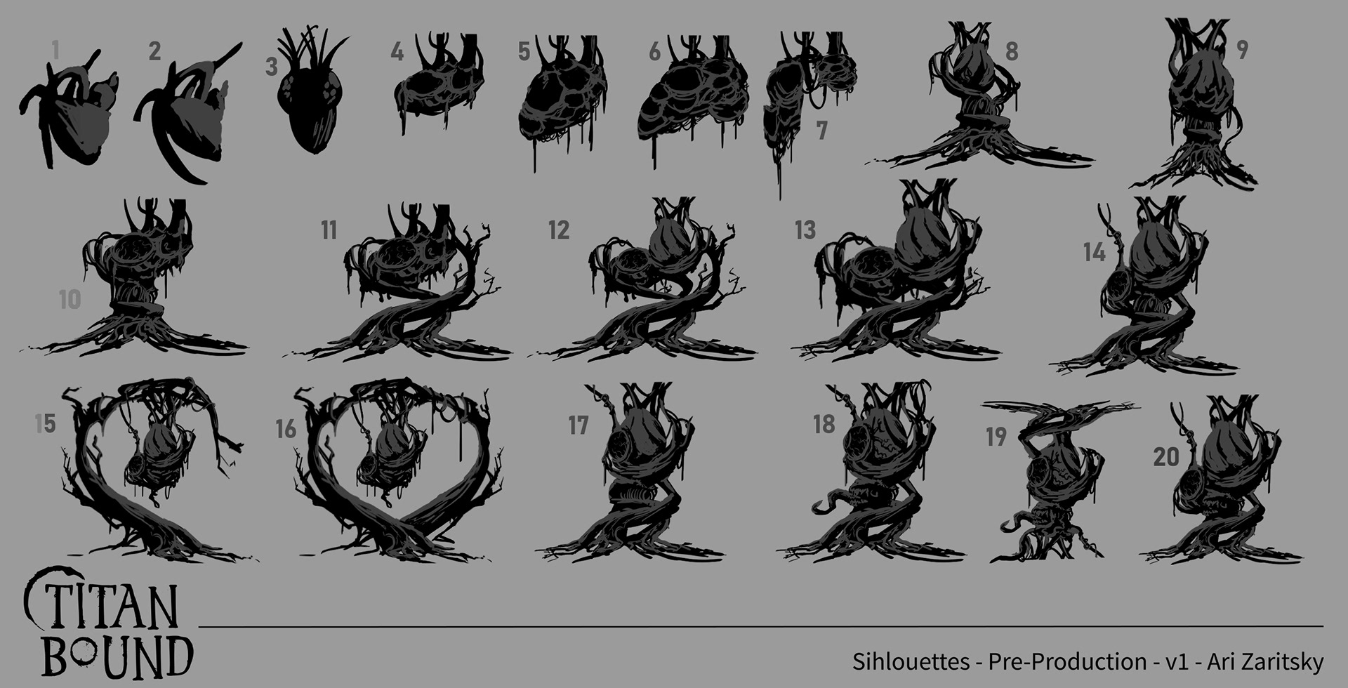 Heart silhouette designs