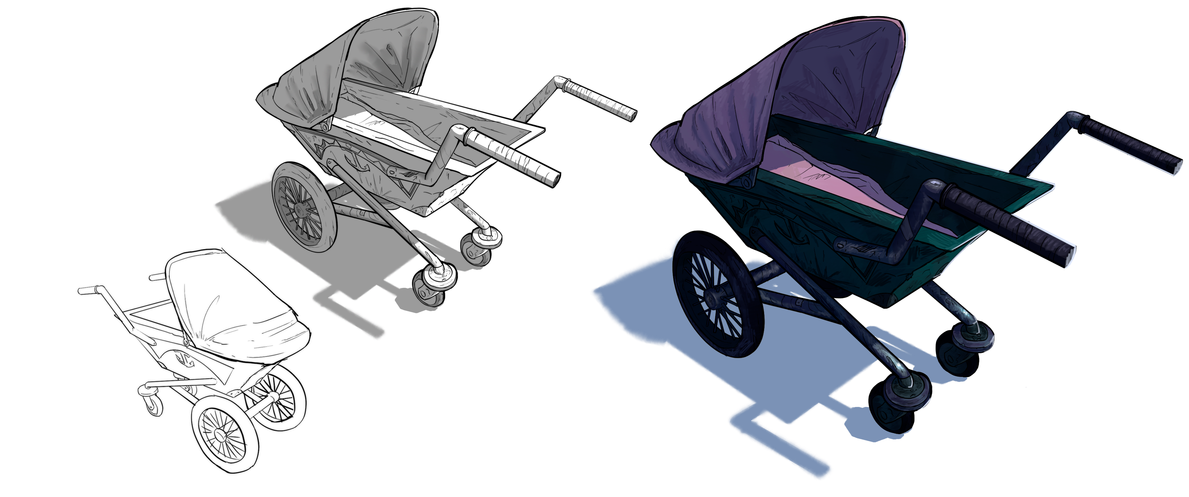 baby pram colored