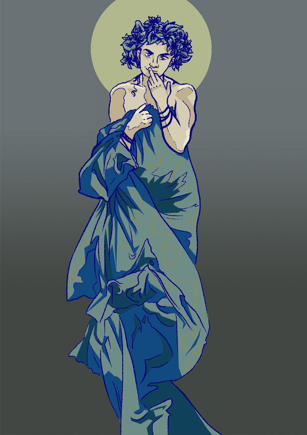 Mucha's "The Moon" redraw/reimagine