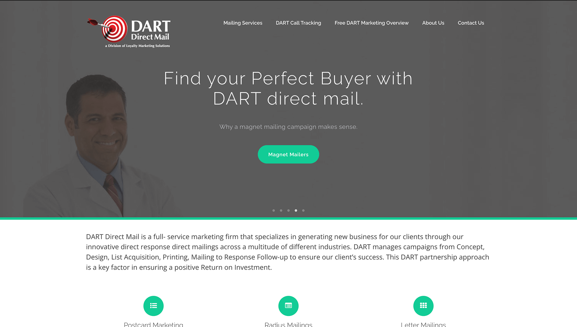 The Before: Hero image on one of the homepages from the original site...