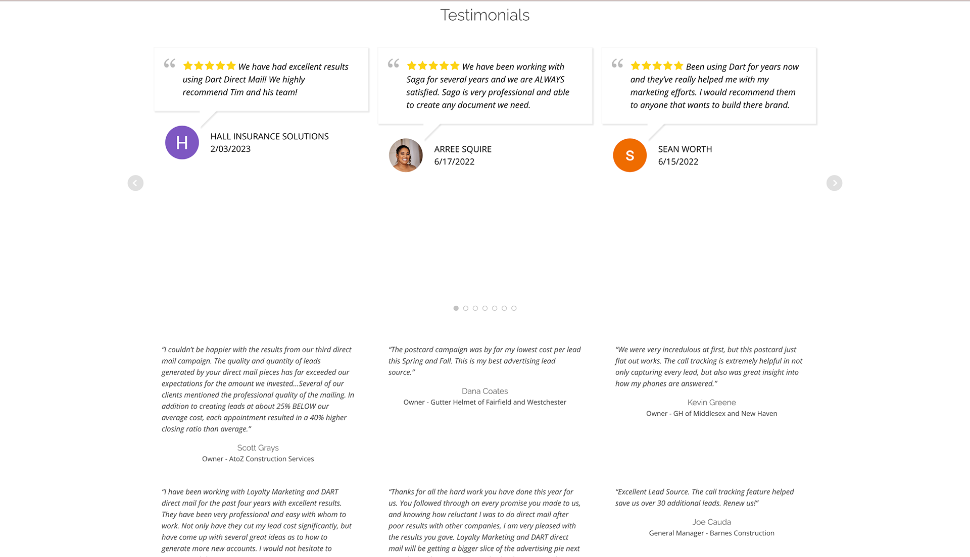 The Before: Customer Testimonials at the bottom of the homepage